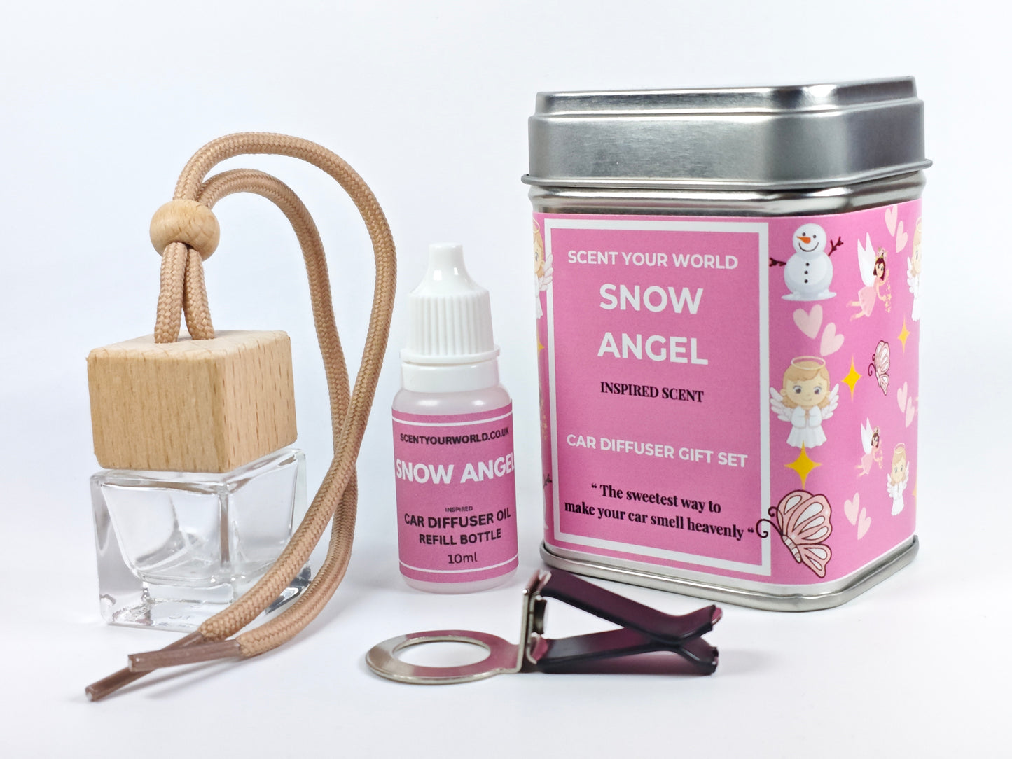 Refillable car diffuser gift set - Snow angel - Inspired scent