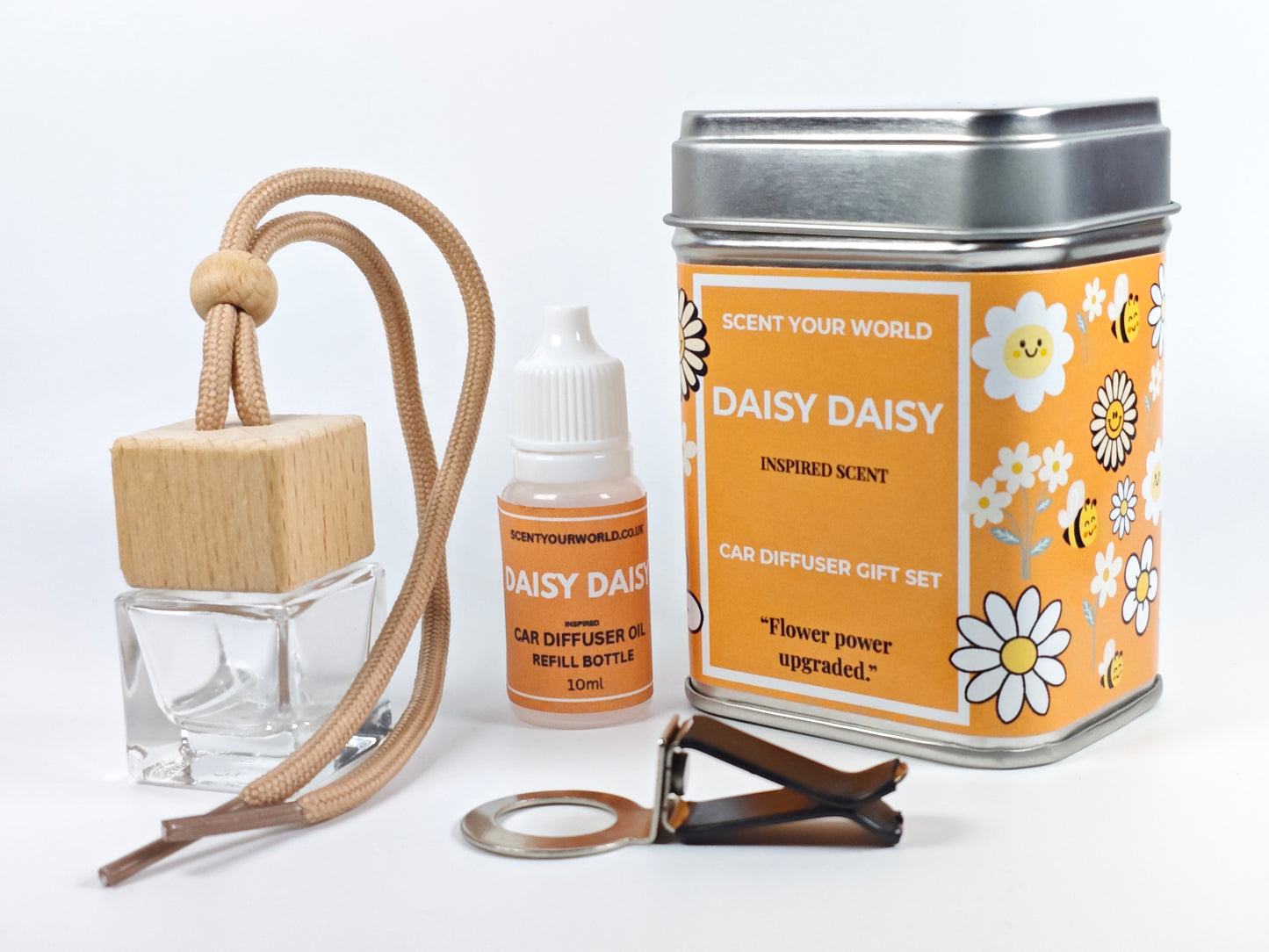 Refillable car diffuser gift set - Daisy daisy - Inspired scent
