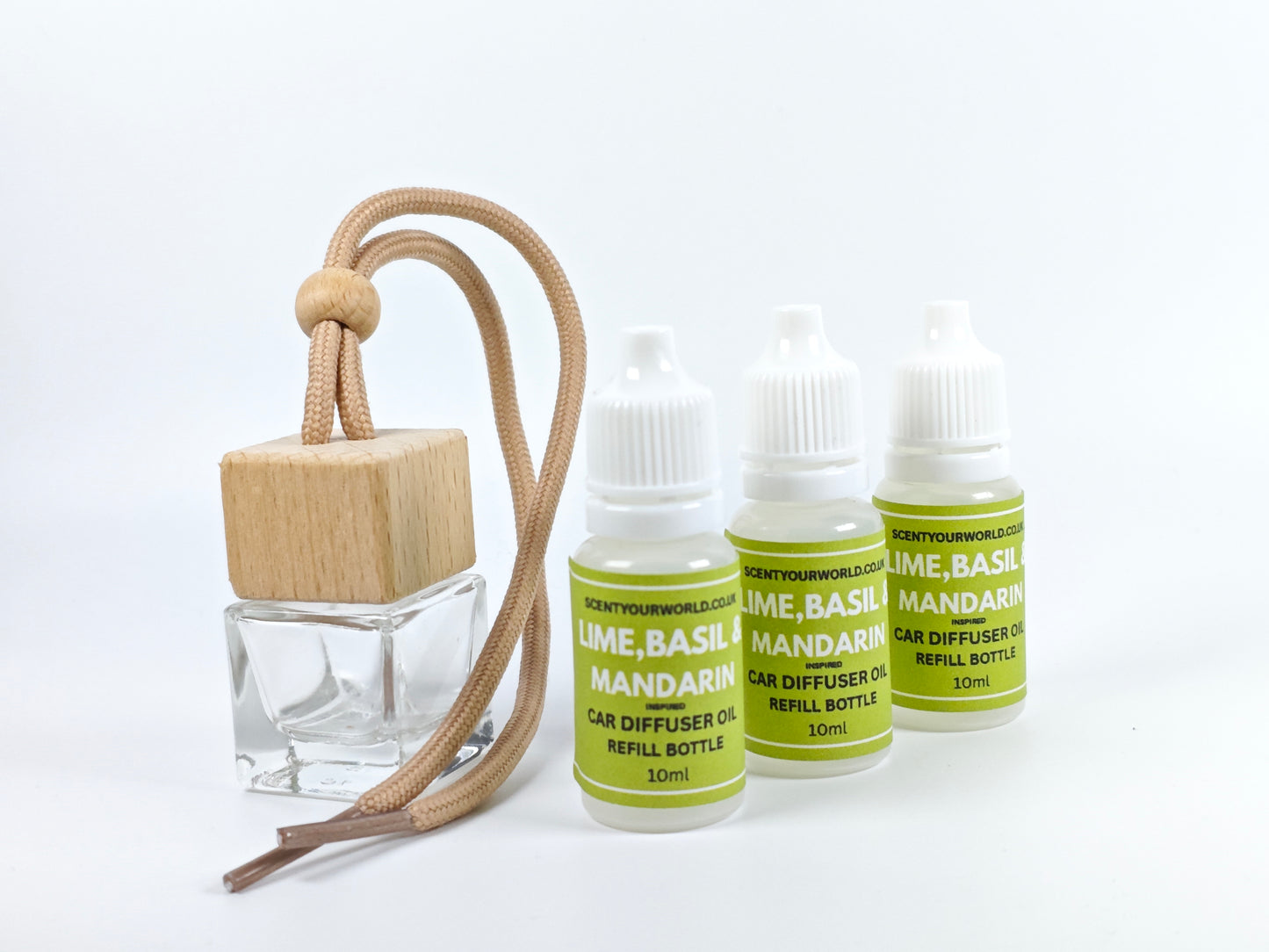 Refillable car diffuser - Lime, Basil and mandarin - Inspired scent