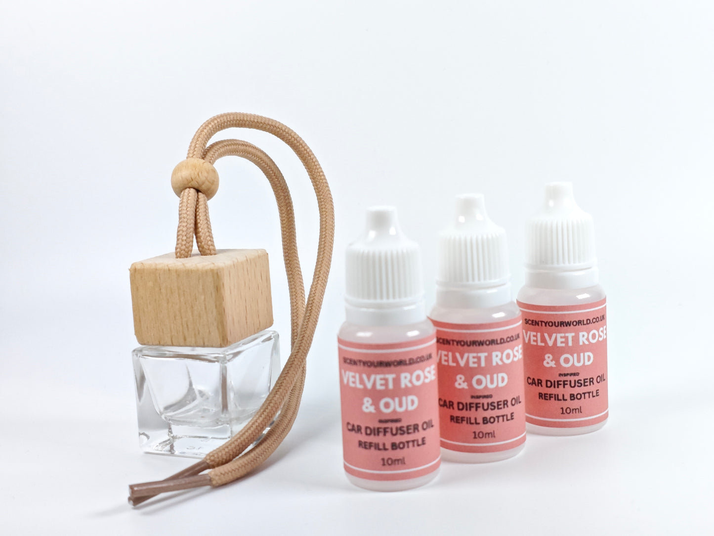 Refillable car diffuser - Velvet rose & oud - Inspired scent