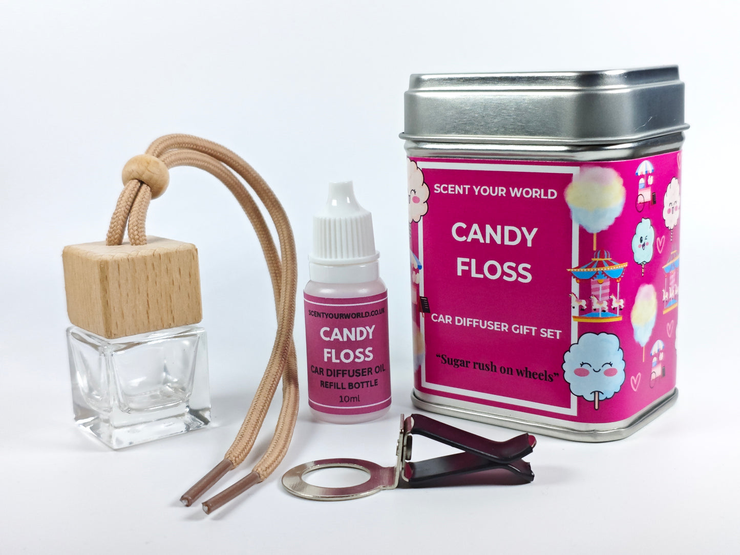 Refillable car diffuser - Candy floss
