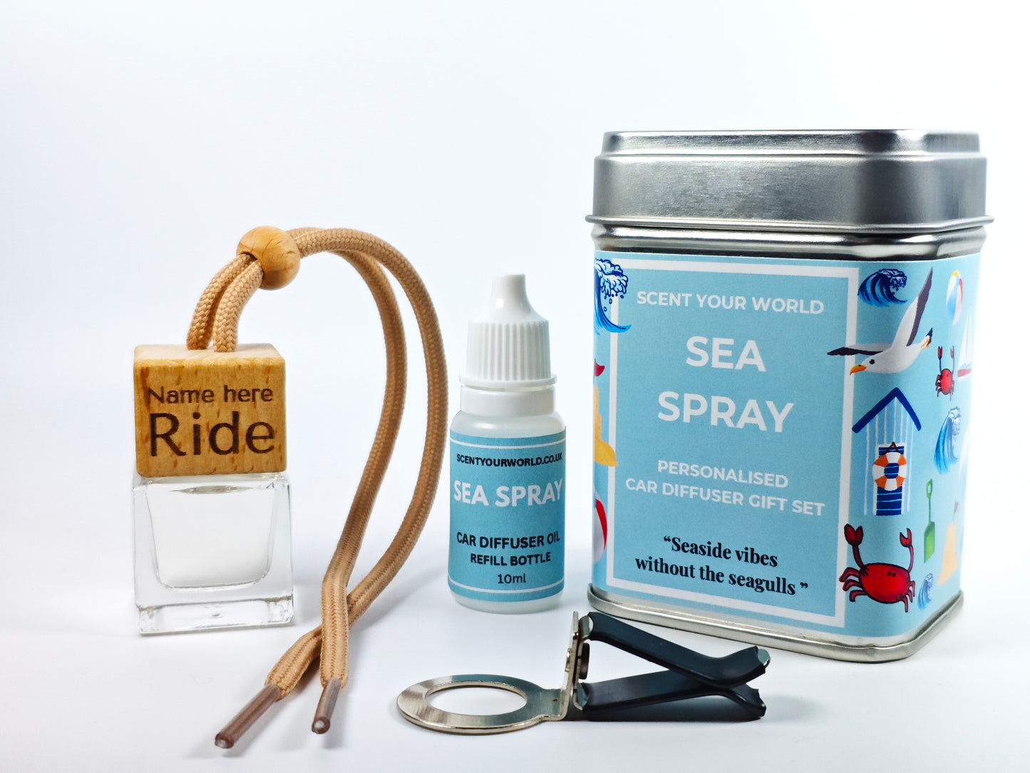 Personalised car diffuser gift set - Sea spray