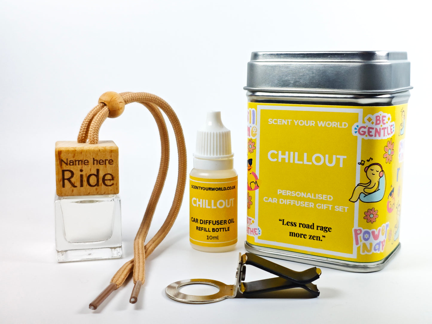 Personalised car diffuser gift set - Chill out