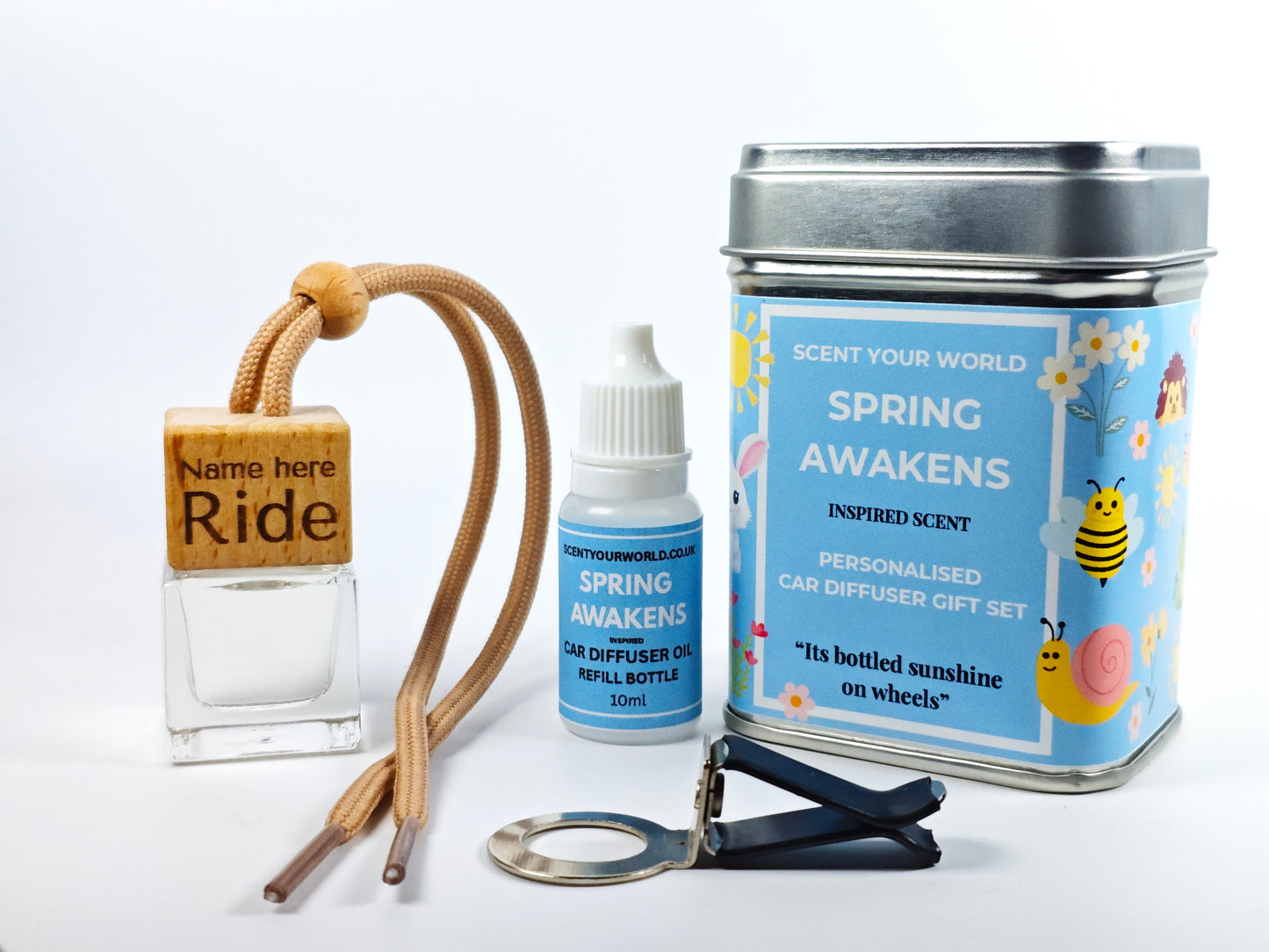 Personalised car diffuser gift set - Spring awakens - Inspired scent