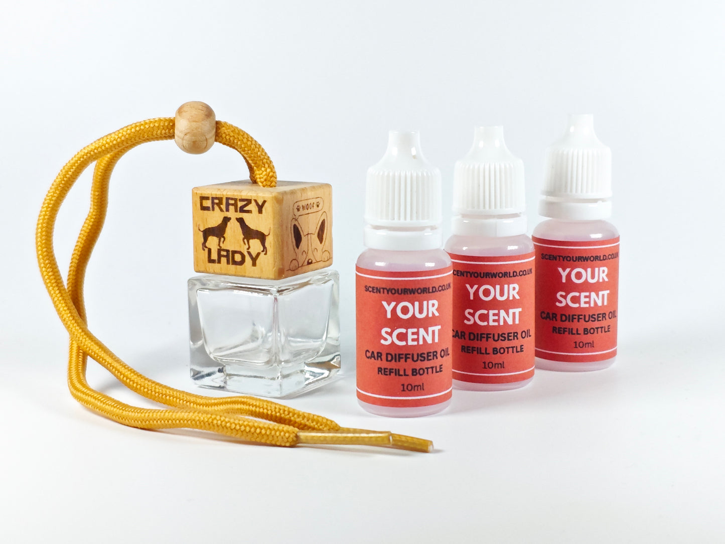Fun refillable car diffuser - Crazy dog lady