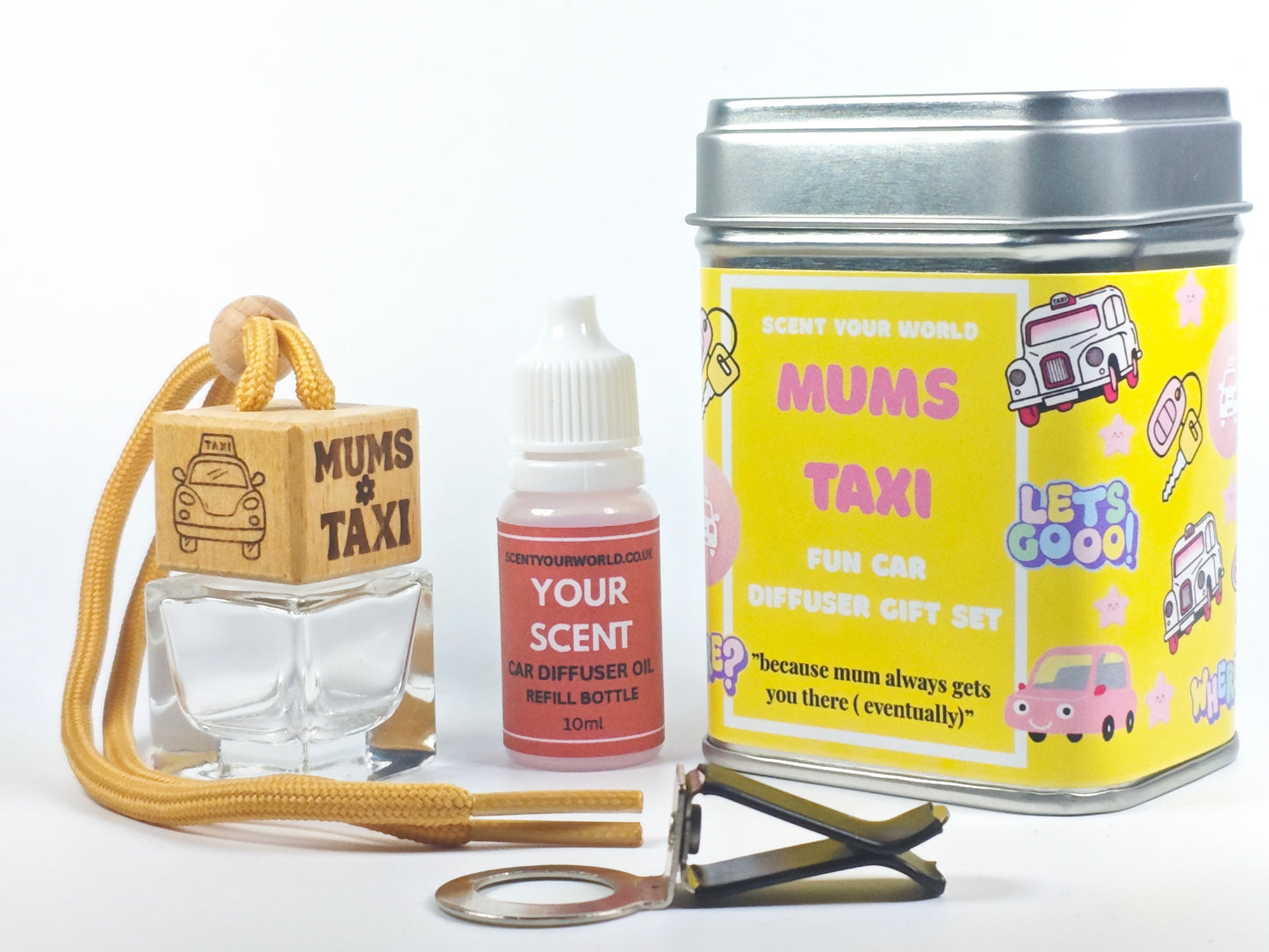 Fun car diffuser gift set - Mum's taxi