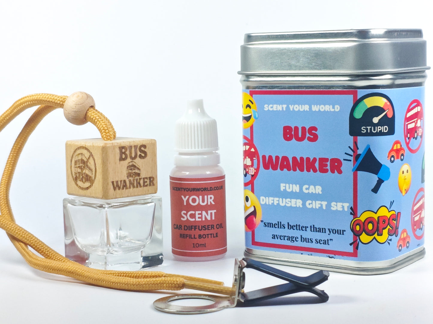 Fun car diffuser gift set - Bus wanker