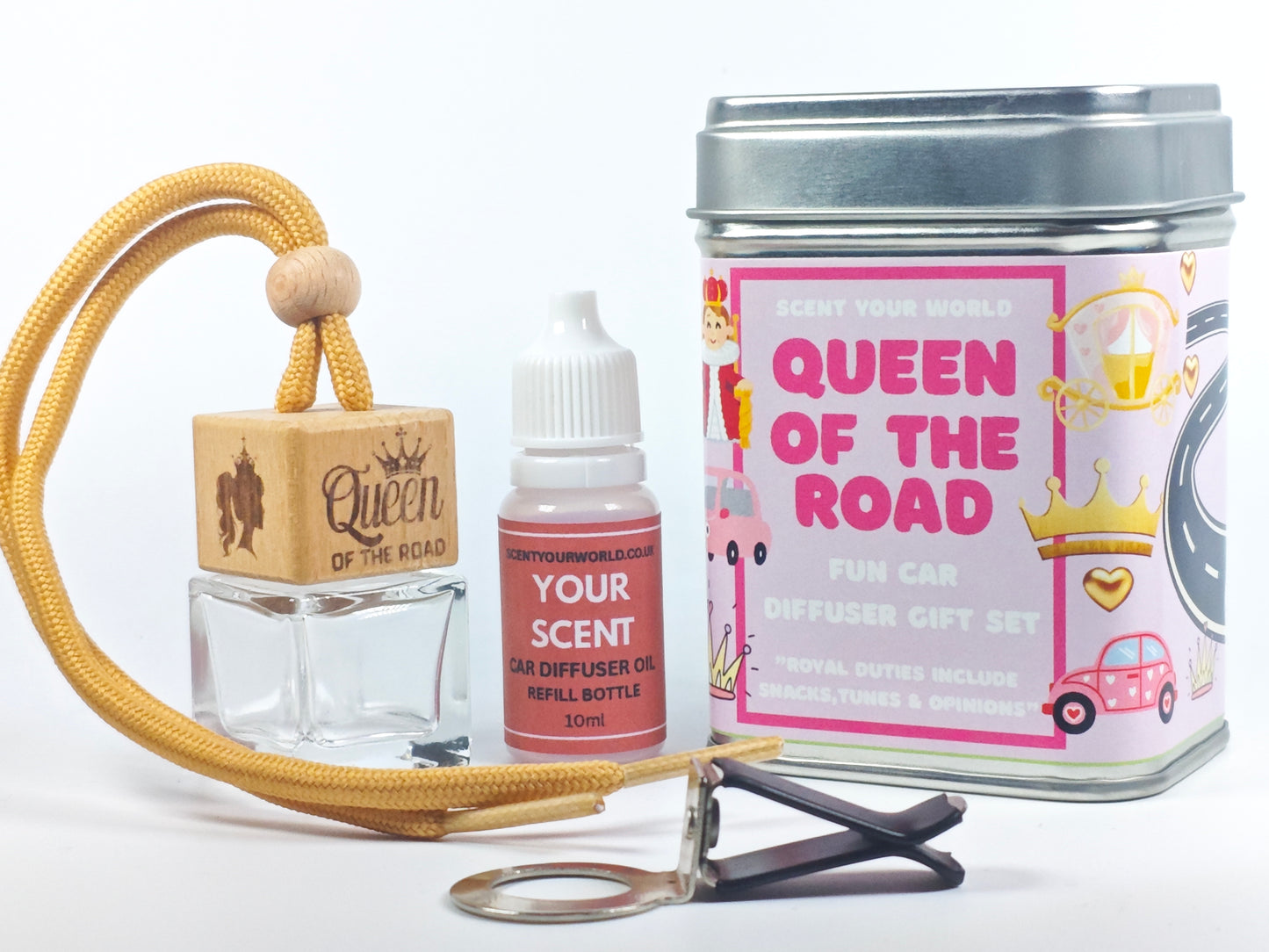 Fun car diffuser gift set - Queen of the road