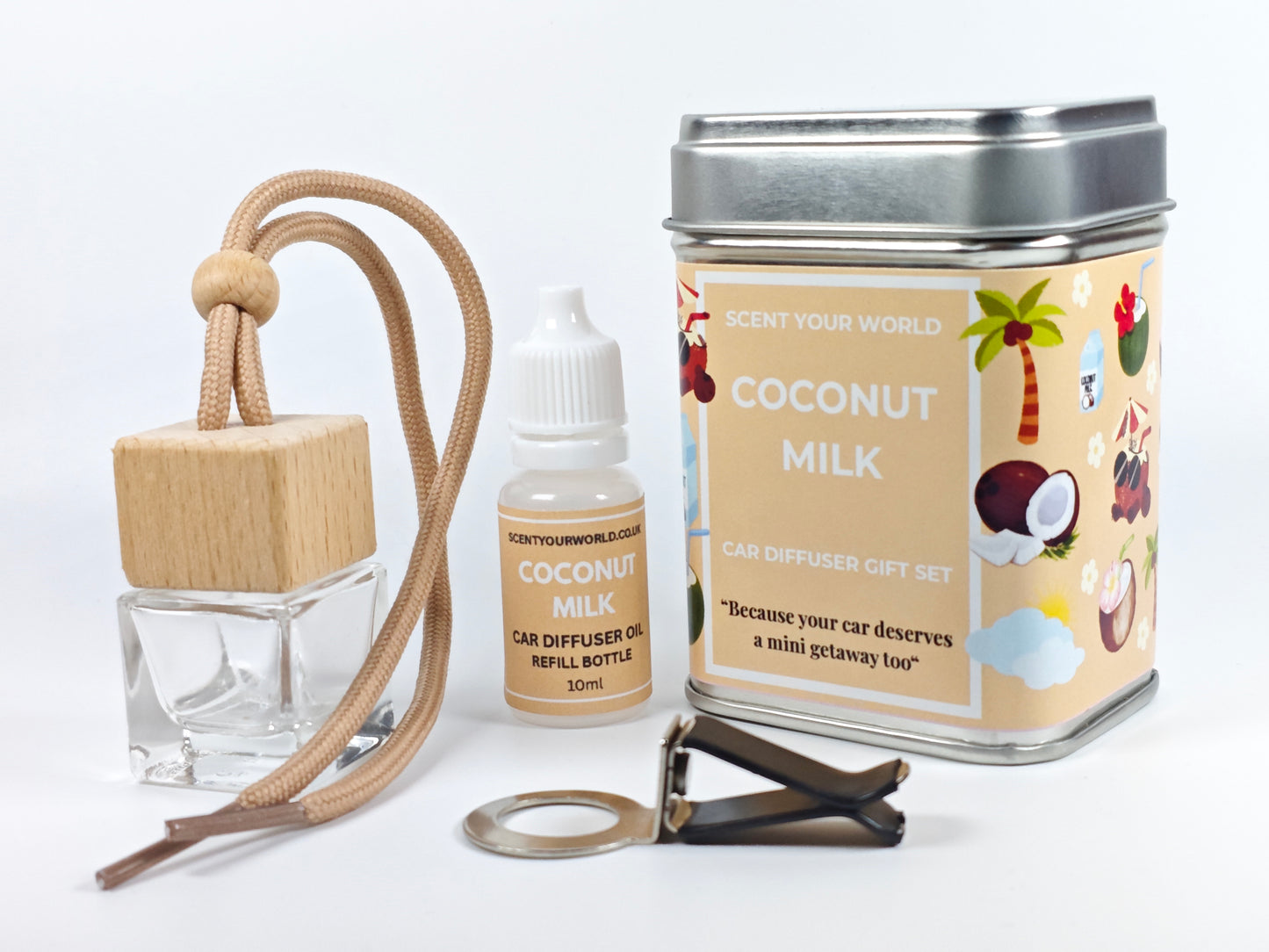 Refillable Car diffuser - Coconut milk