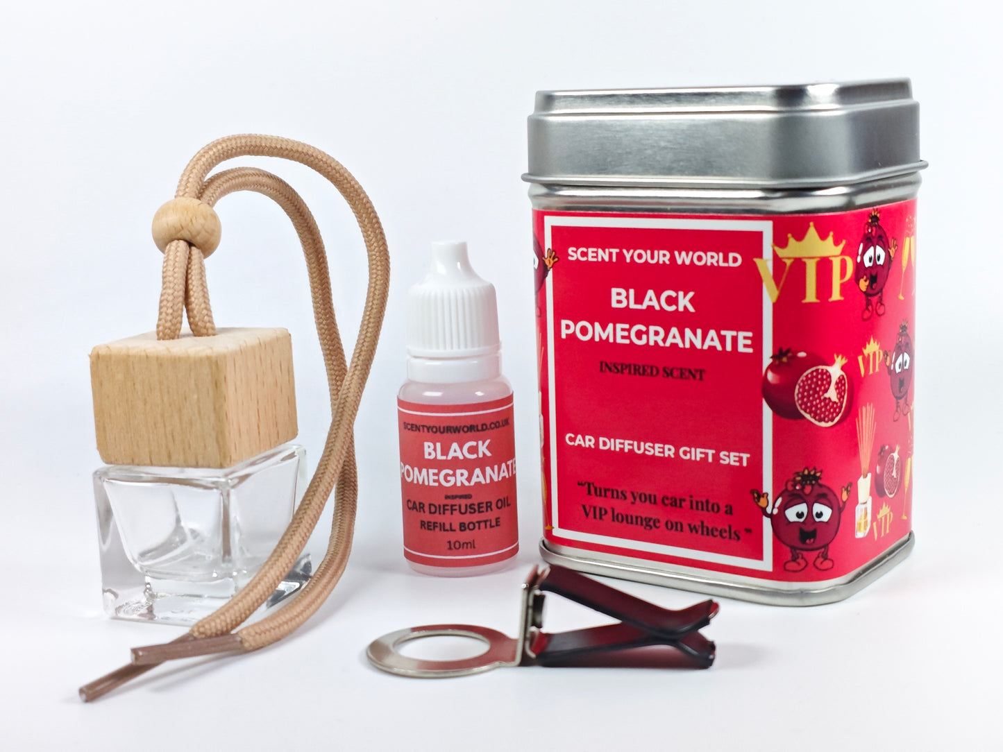 Refillable car diffuser - Black pomegranate - Inspired scent