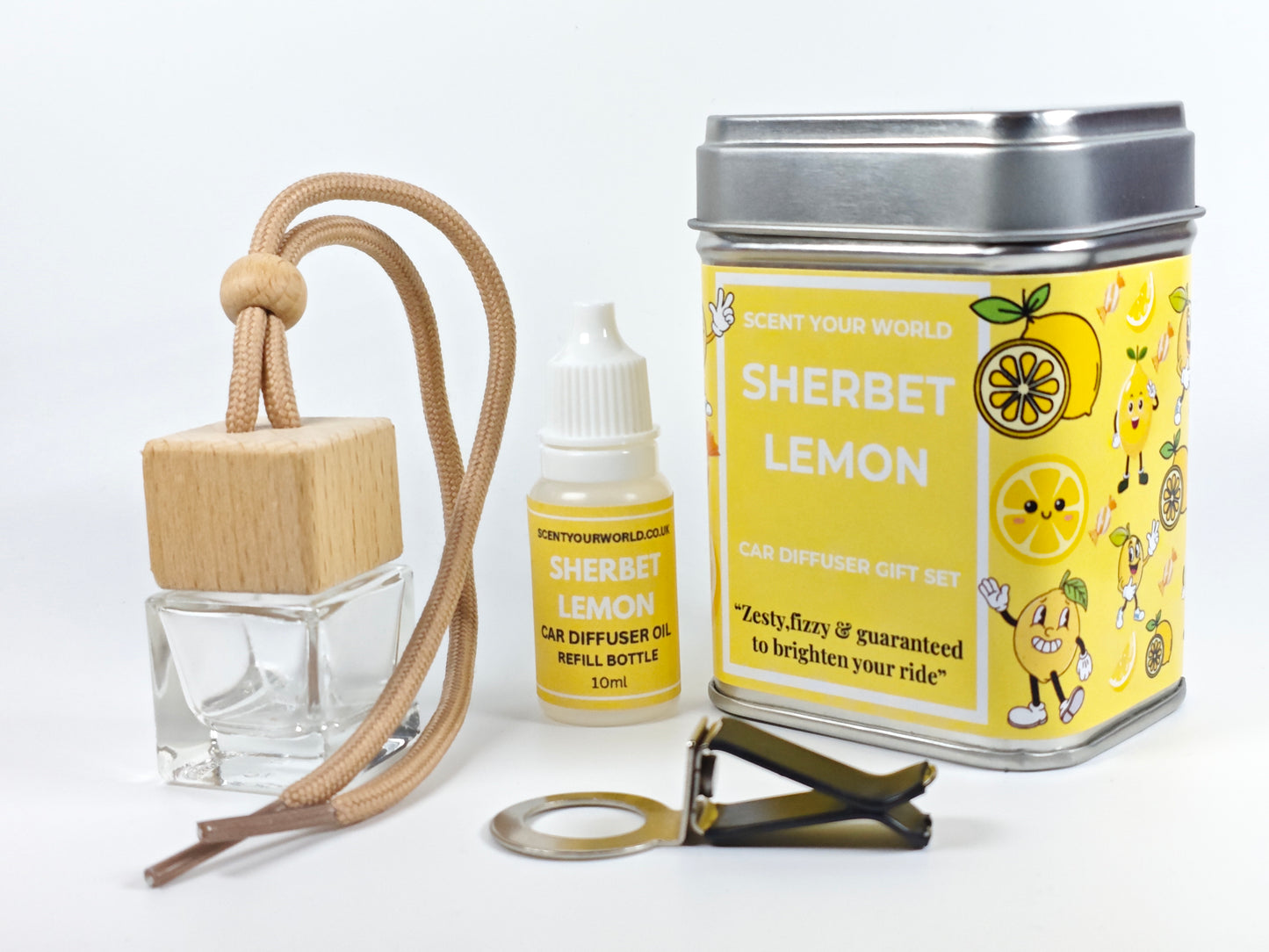 Refillable car diffuser - sherbet lemon
