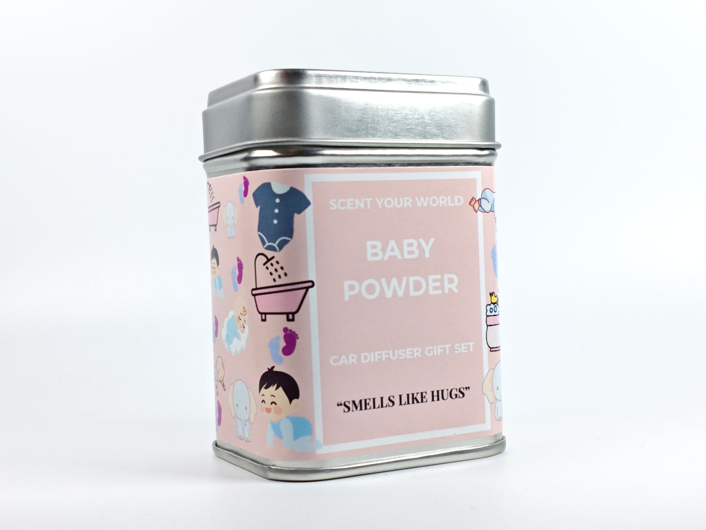 Refillable car diffuser gift set - Baby powder