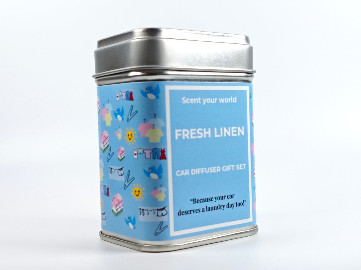 Refillable car diffuser gift set - Fresh linen