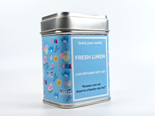 Refillable car diffuser gift set - Fresh linen