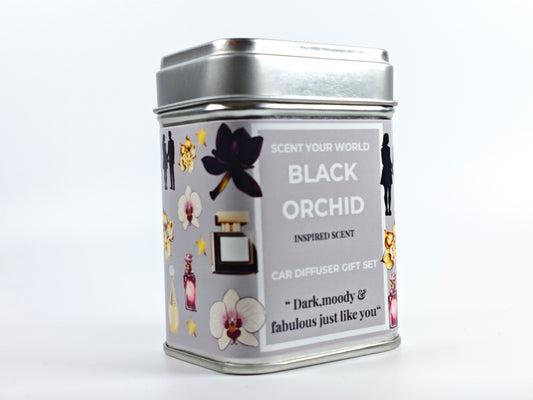 Refillable car diffuser gift set - Black orchid - Inspired scent