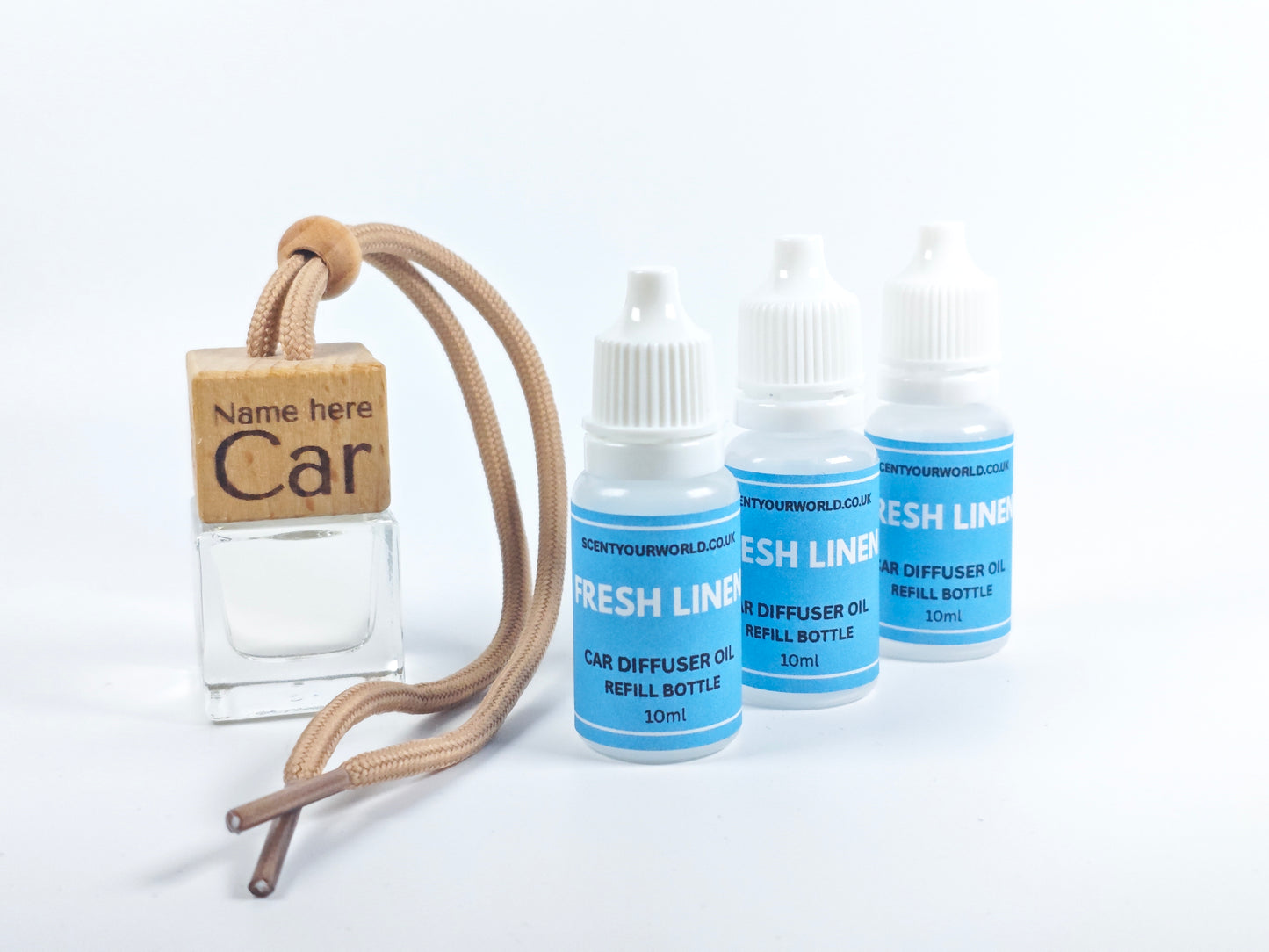 Personalised refillable car diffuser - Fresh linen