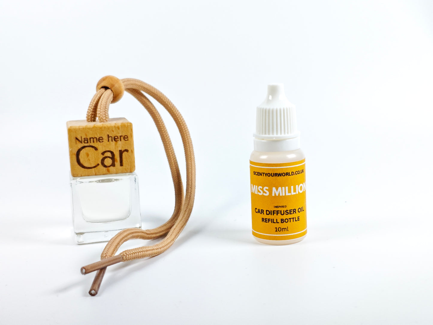 Personalised refillable car diffuser - Miss million - Inspired scent