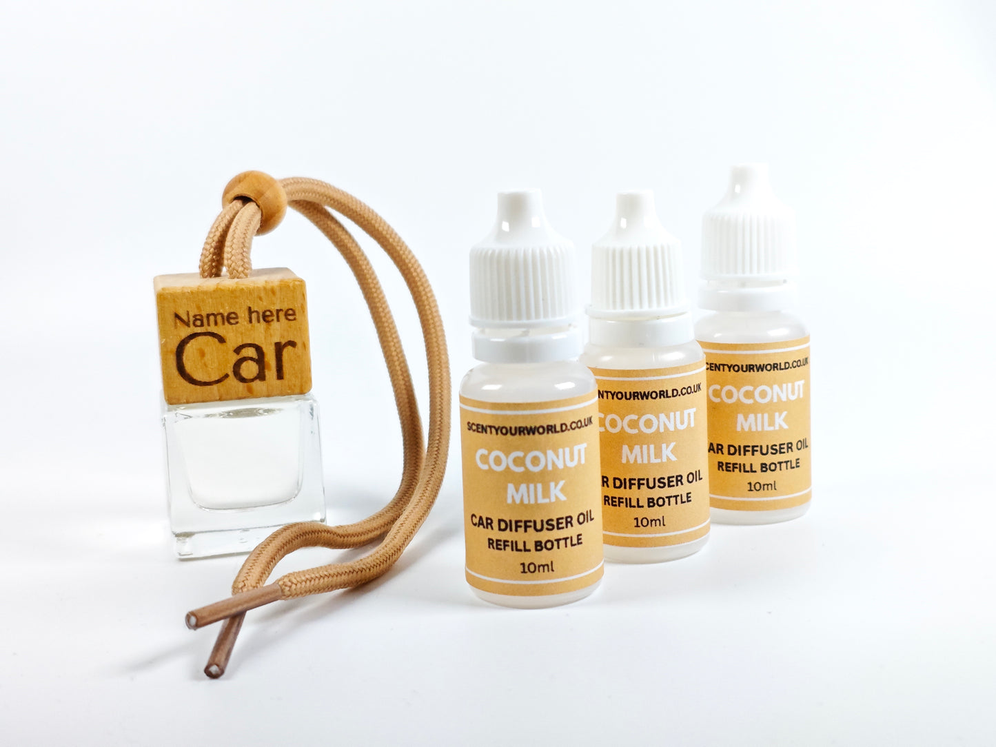 Personalised refillable car diffuser - Coconut milk