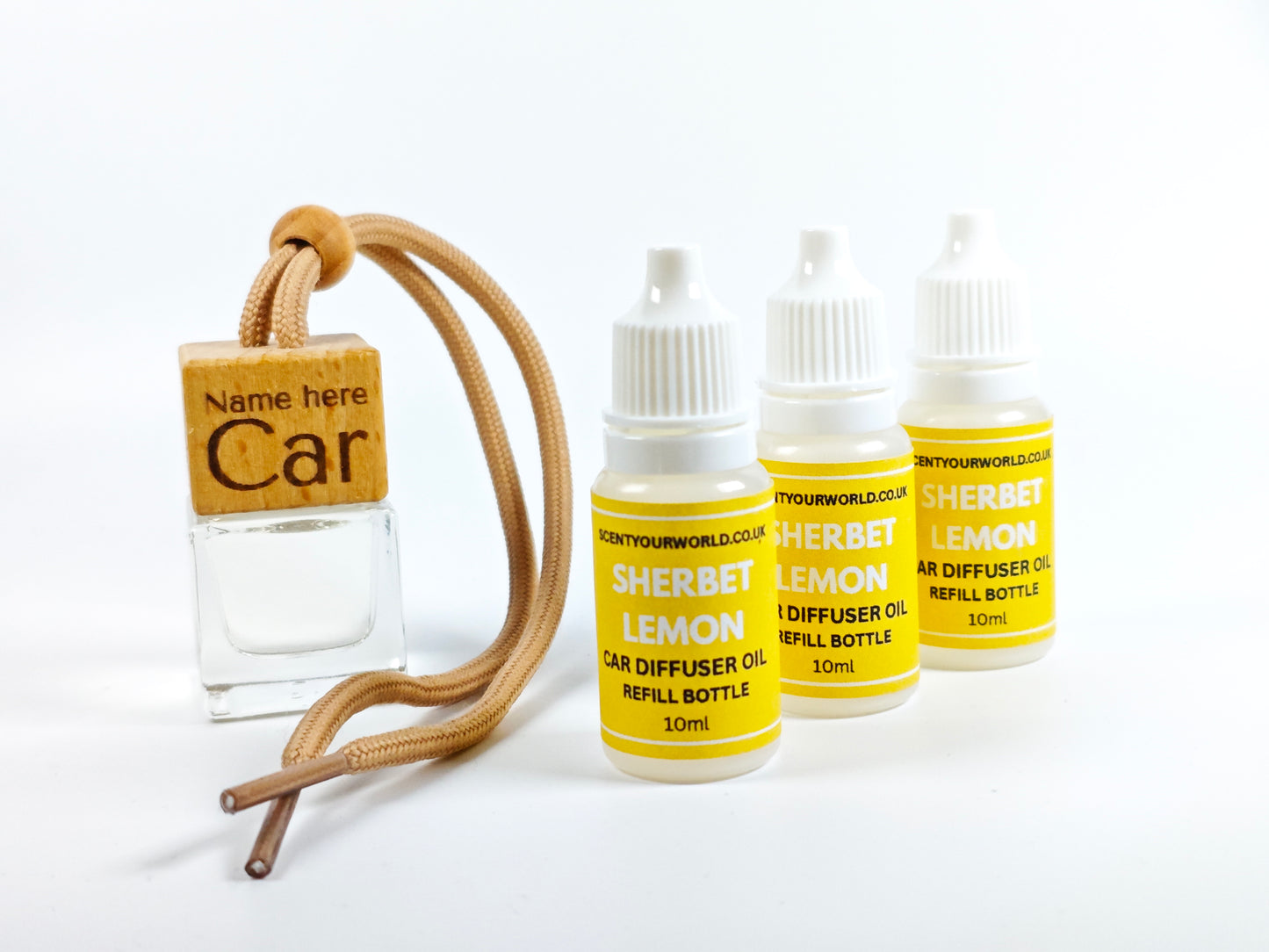 Personalised refillable car diffuser - Sherbet lemon