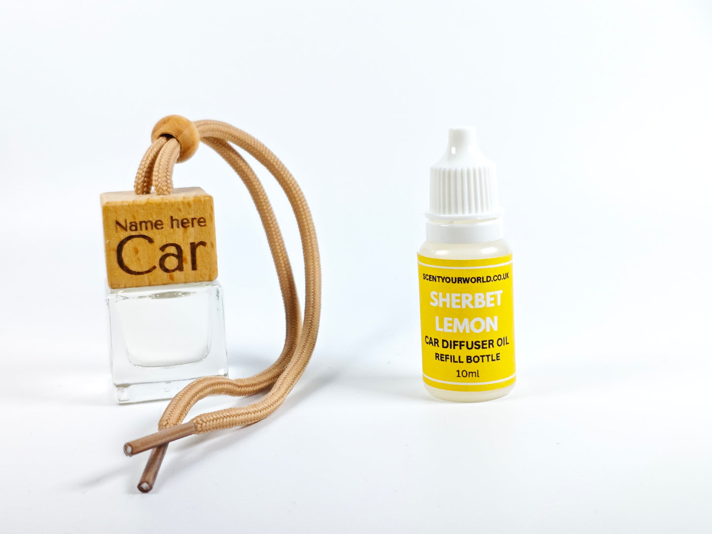 Personalised refillable car diffuser - Sherbet lemon