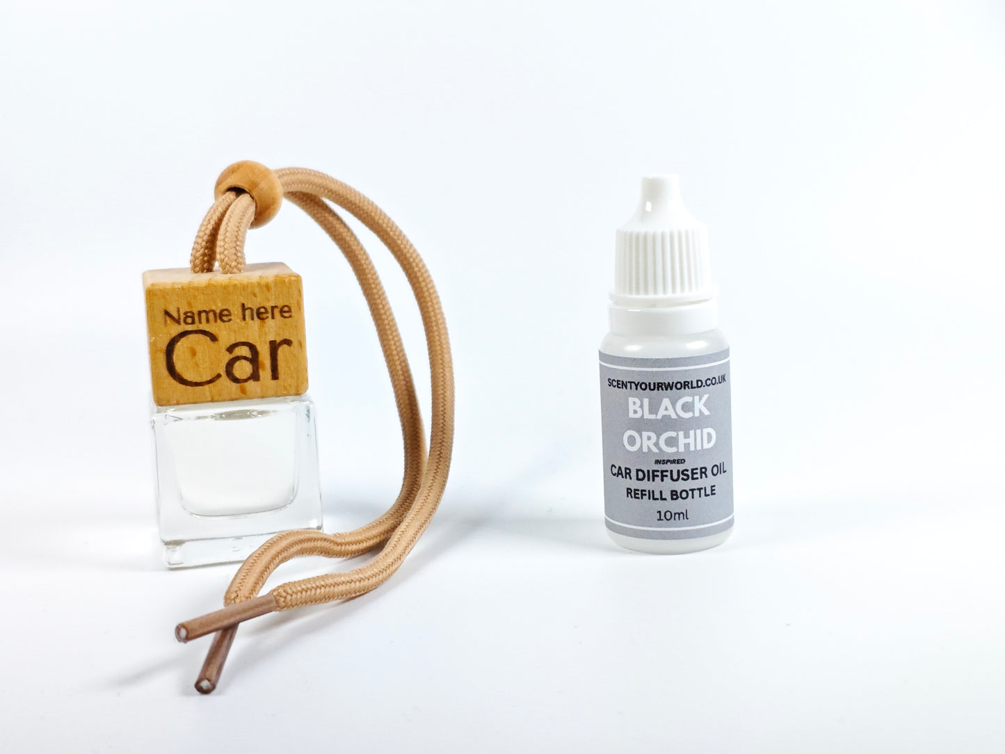 Personalised refillable car diffuser - Black orchid - Inspired scent