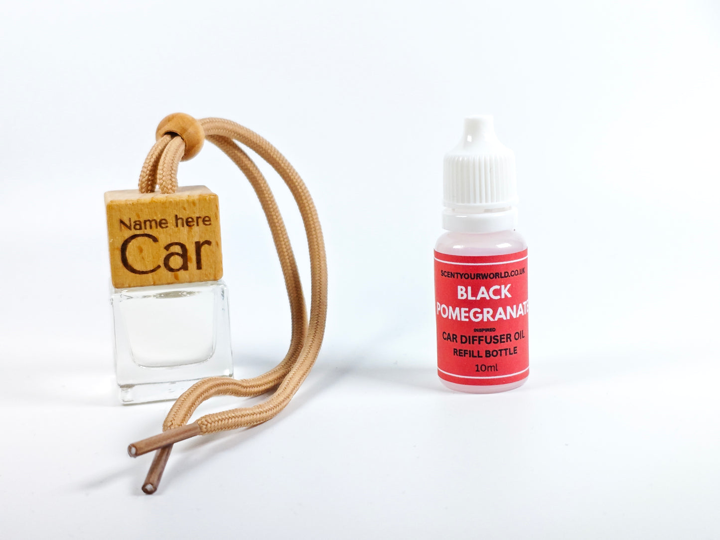Personalised refillable car diffuser - Black pomegranate - Inspired scent
