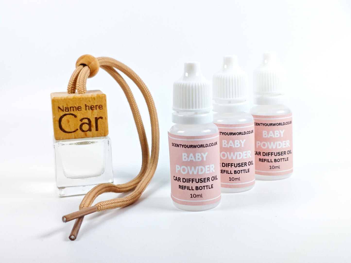 Personalised refillable car diffuser - Baby powder