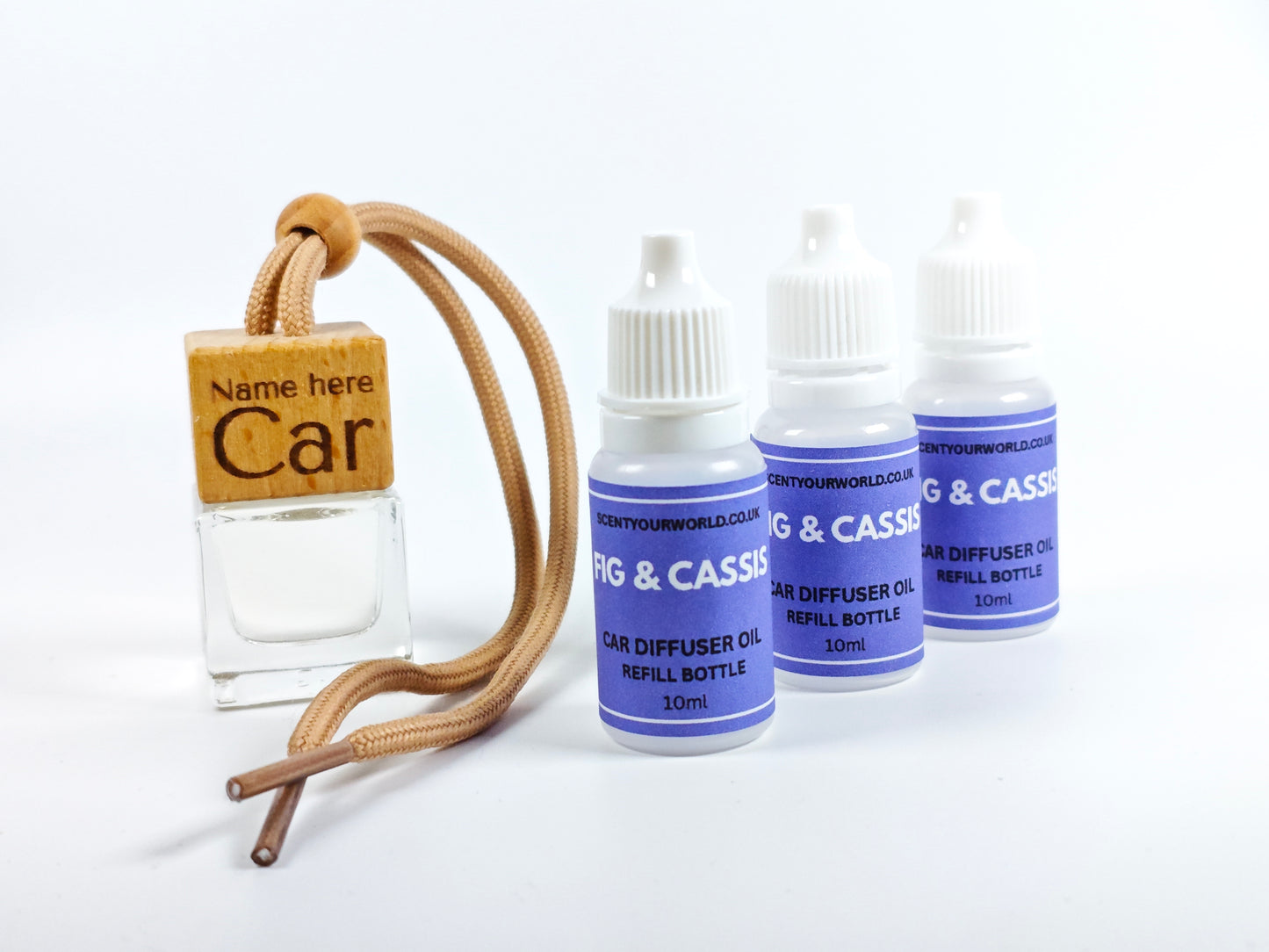 Personalised refillable car diffuser - Fig & cassis