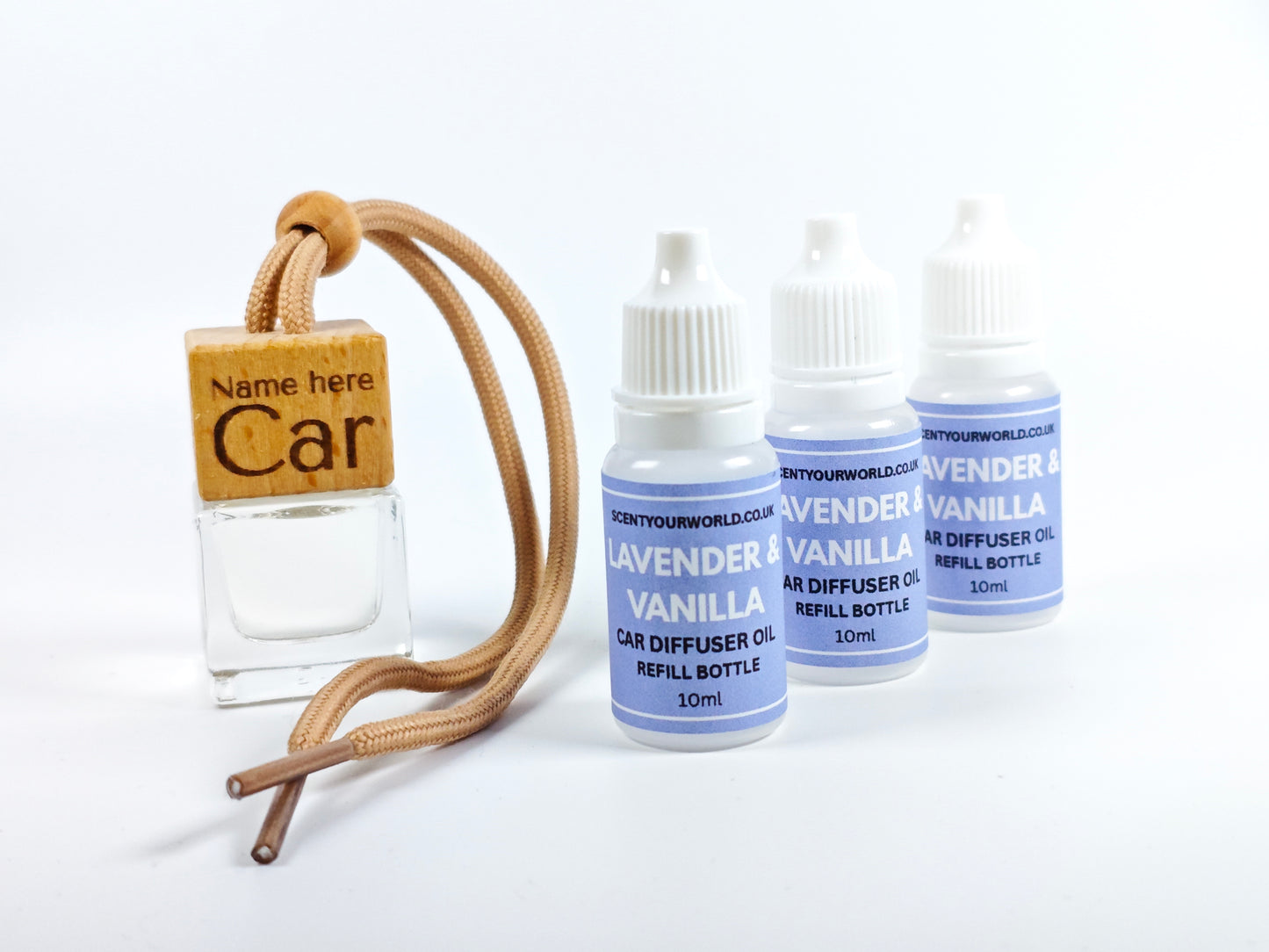 Personalised refillable car diffuser -  Lavender & vanilla