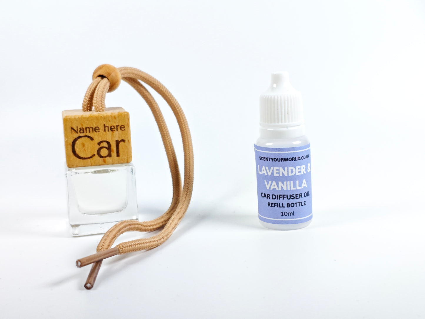 Personalised refillable car diffuser -  Lavender & vanilla