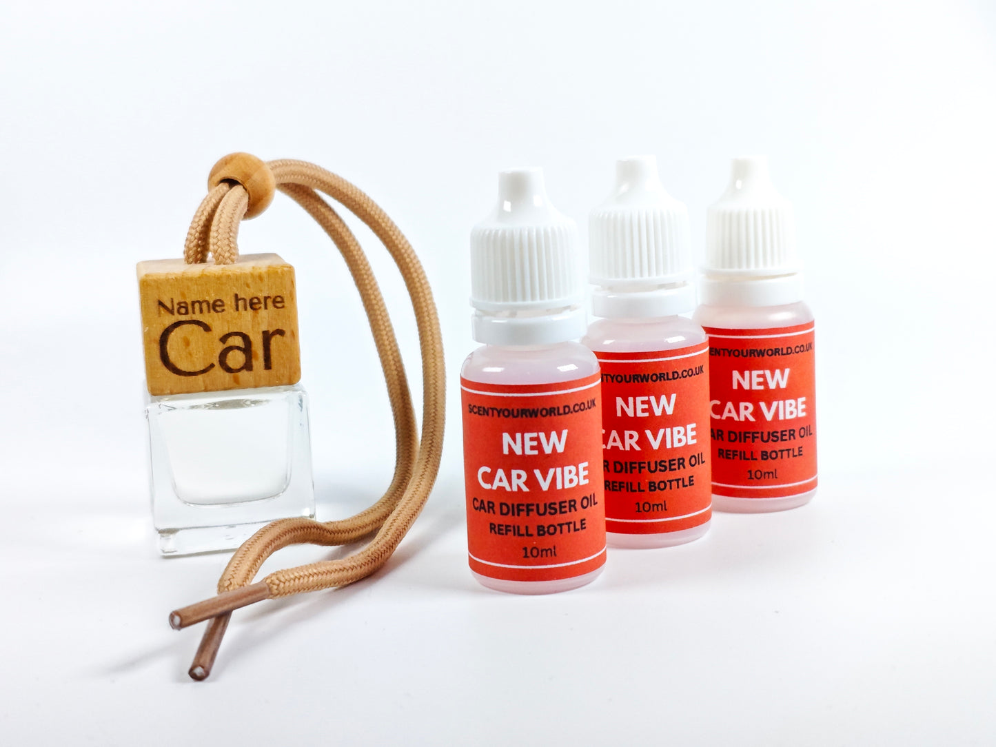 Personalised refillable car diffuser - New car vibe