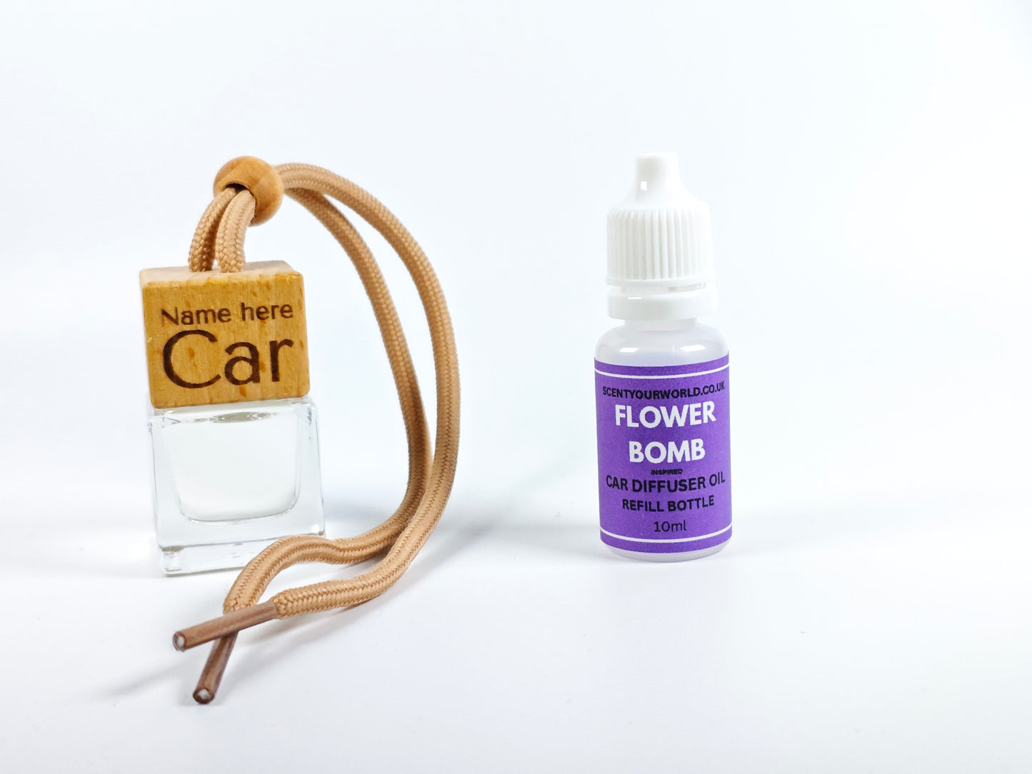 Personalised refillable car diffuser - Flower bomb - Inspired scent
