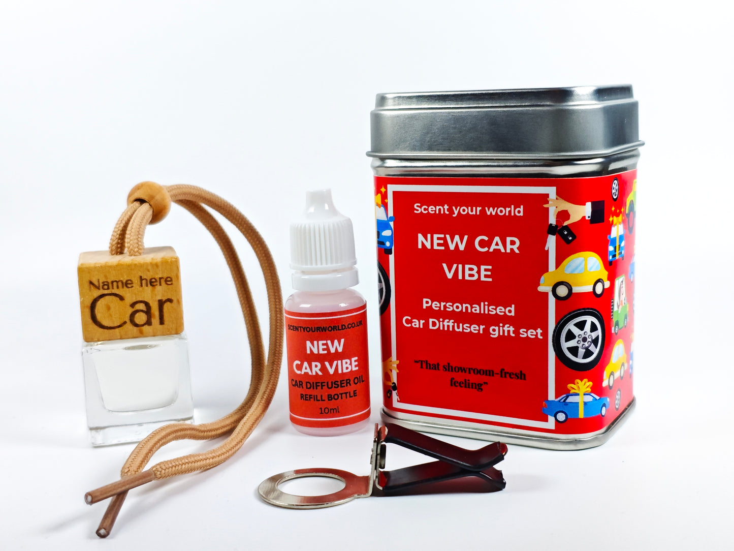 Personalised refillable car diffuser - New car vibe