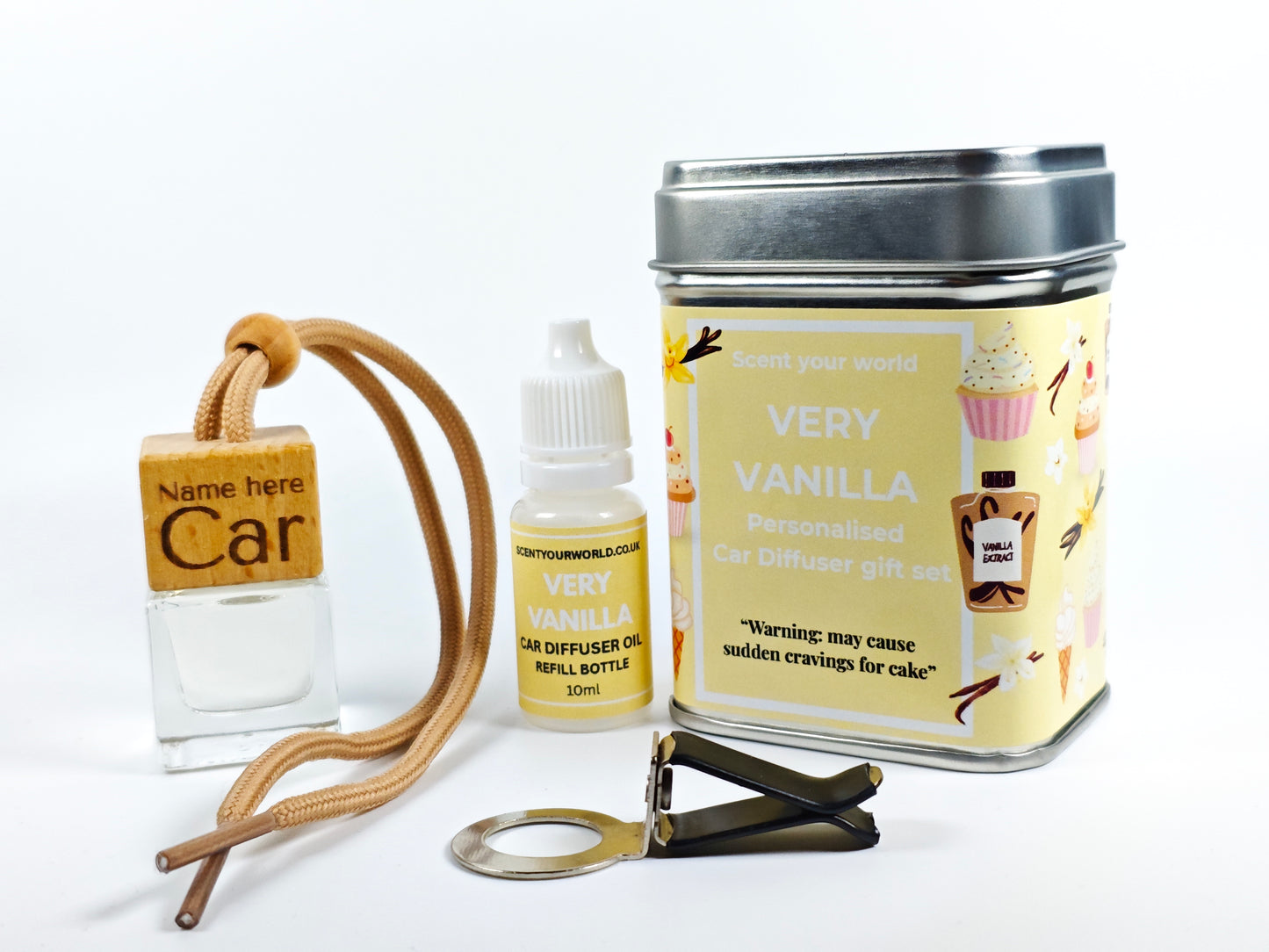Personalised refillable car diffuser - Very vanilla