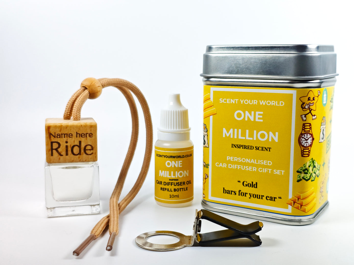 Personalised refillable car diffuser - One million - Inspired scent