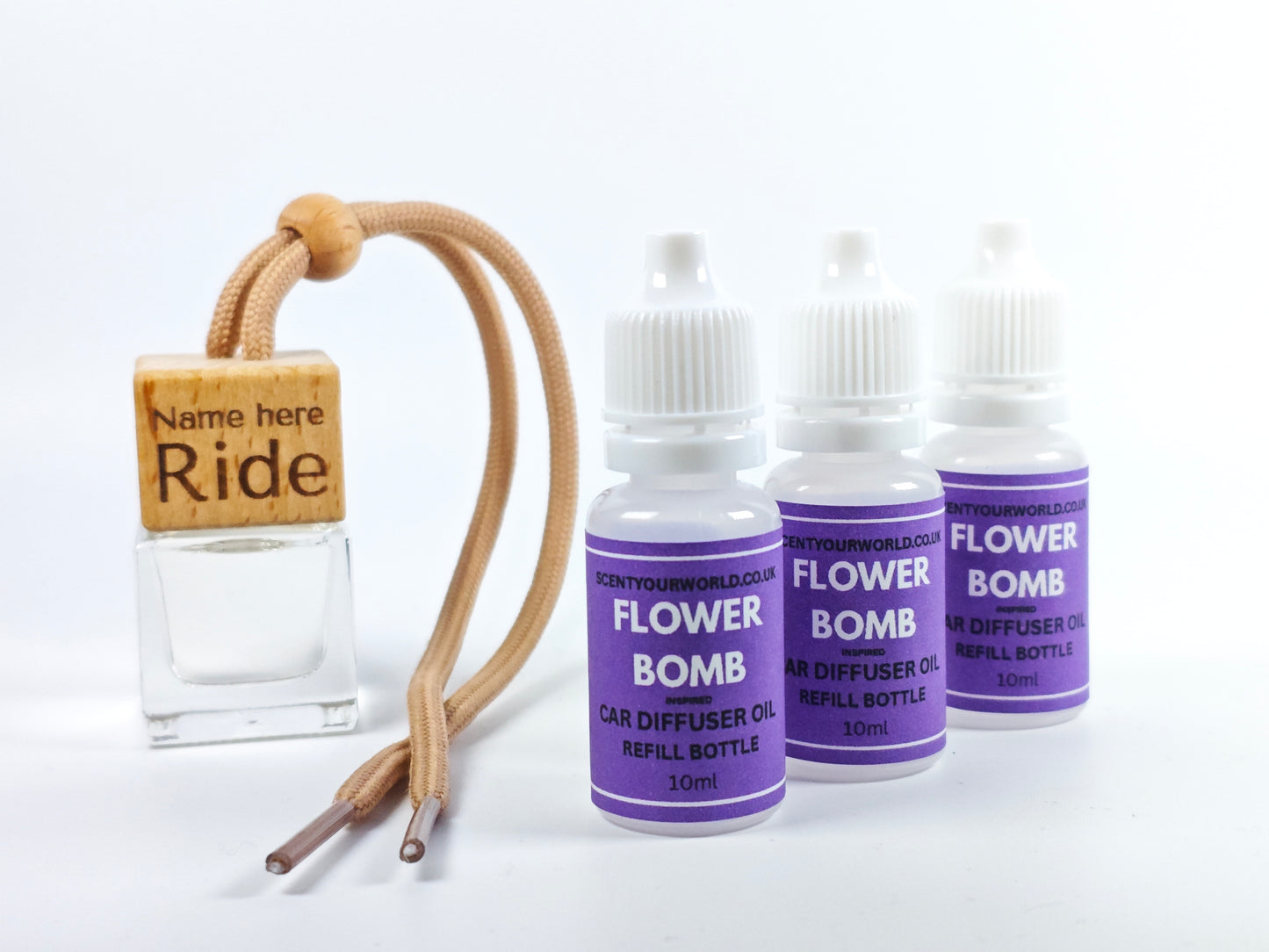 Personalised refillable car diffuser - Flower bomb - Inspired scent