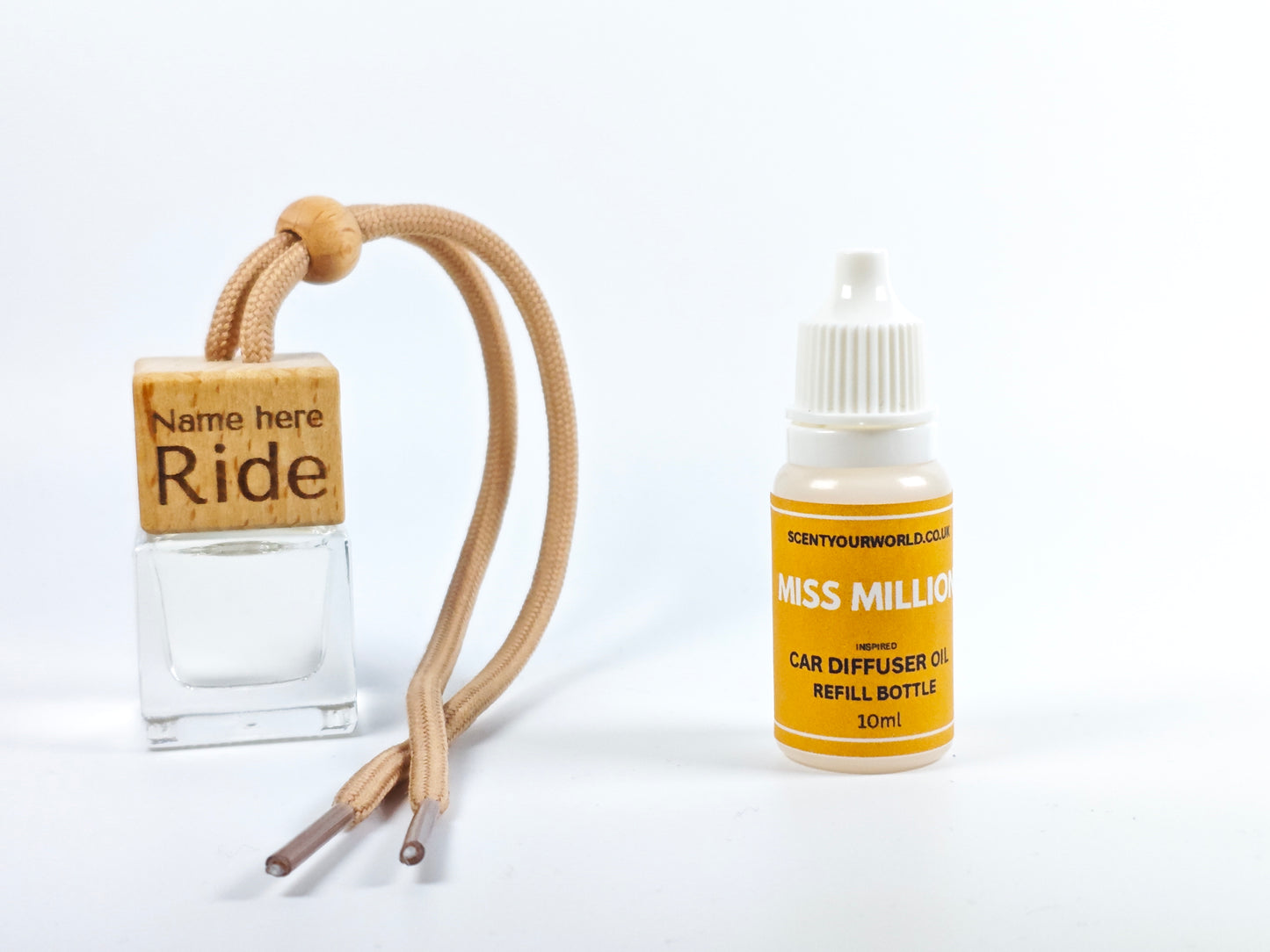 Personalised refillable car diffuser - Miss million - Inspired scent