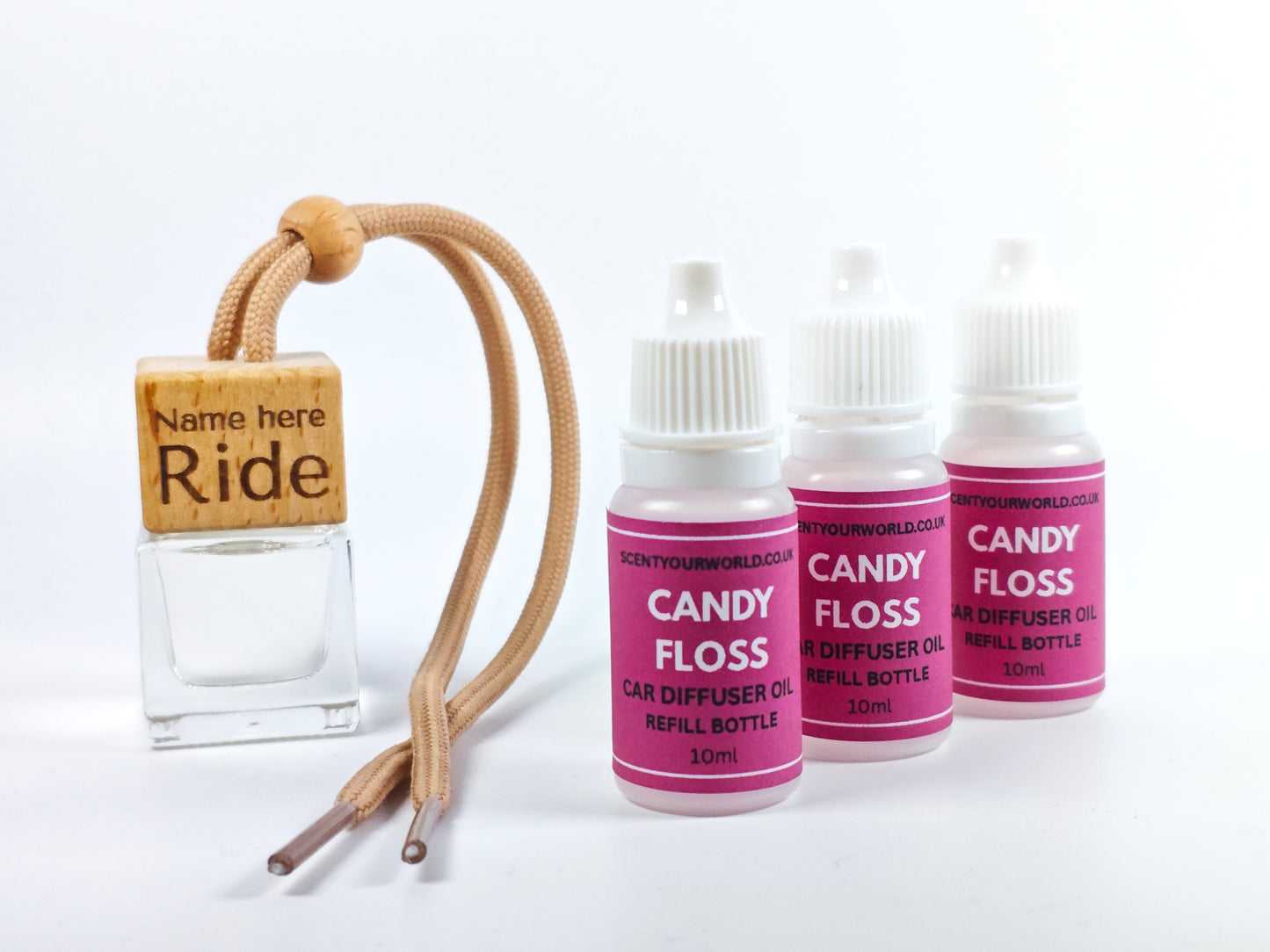 Personalised refillable car diffuser - Candy floss