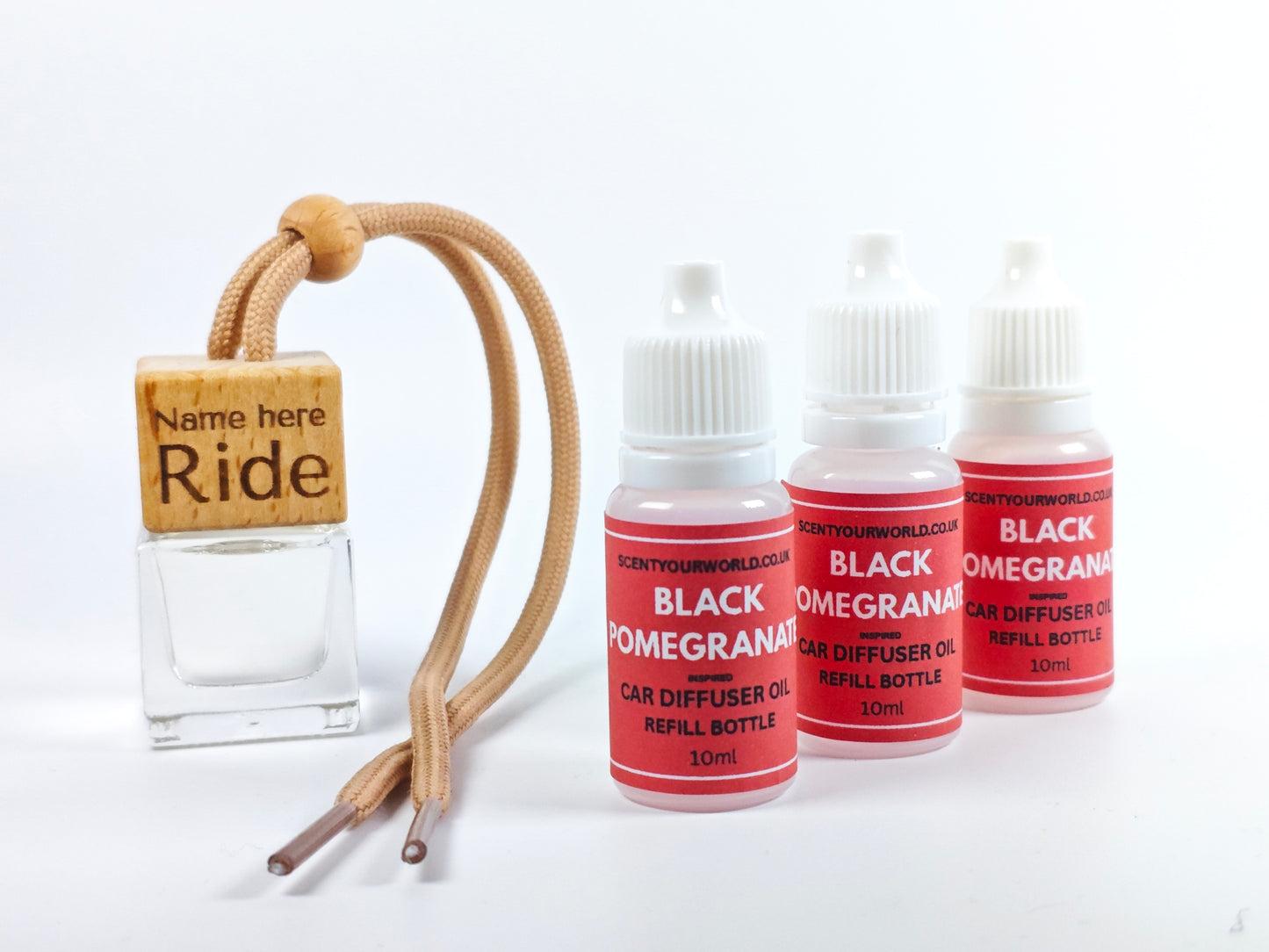 Personalised refillable car diffuser - Black pomegranate - Inspired scent