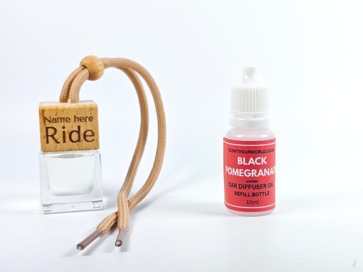 Personalised refillable car diffuser - Black pomegranate - Inspired scent