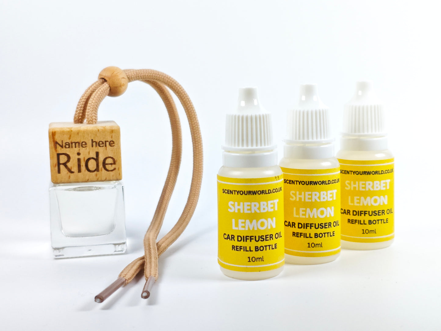 Personalised refillable car diffuser - Sherbet lemon