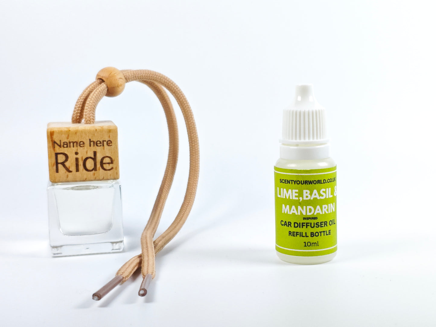 Personalised refillable car diffuser - Lime, Basic, and Mandarin - Inspired scent