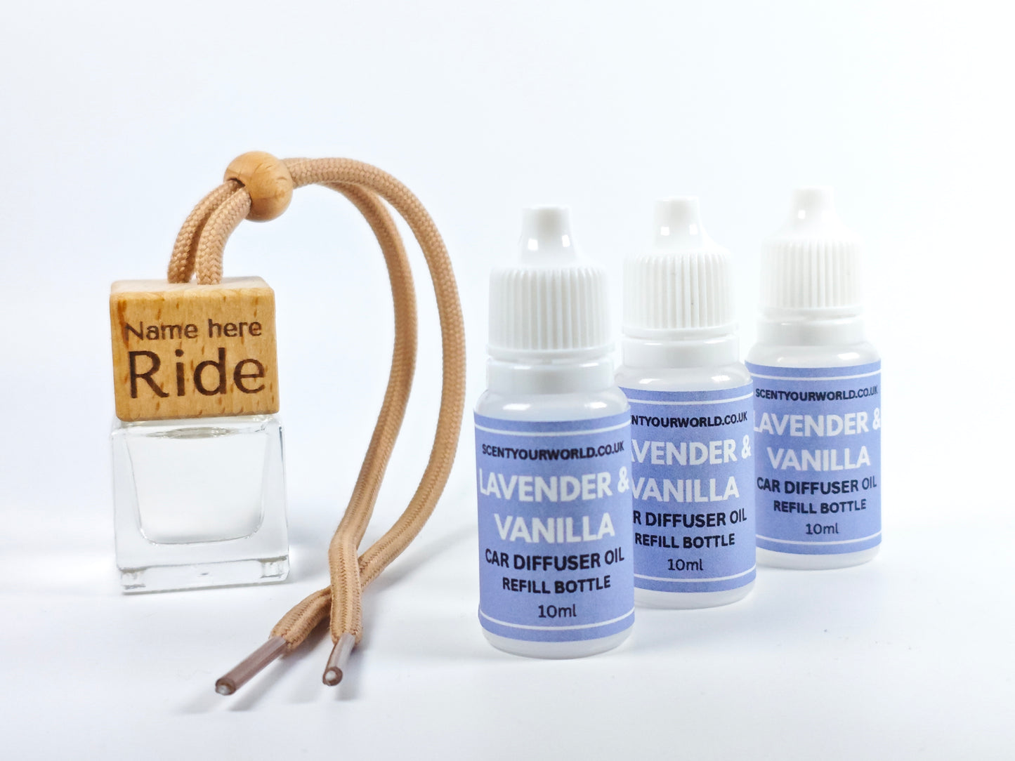 Personalised refillable car diffuser -  Lavender & vanilla