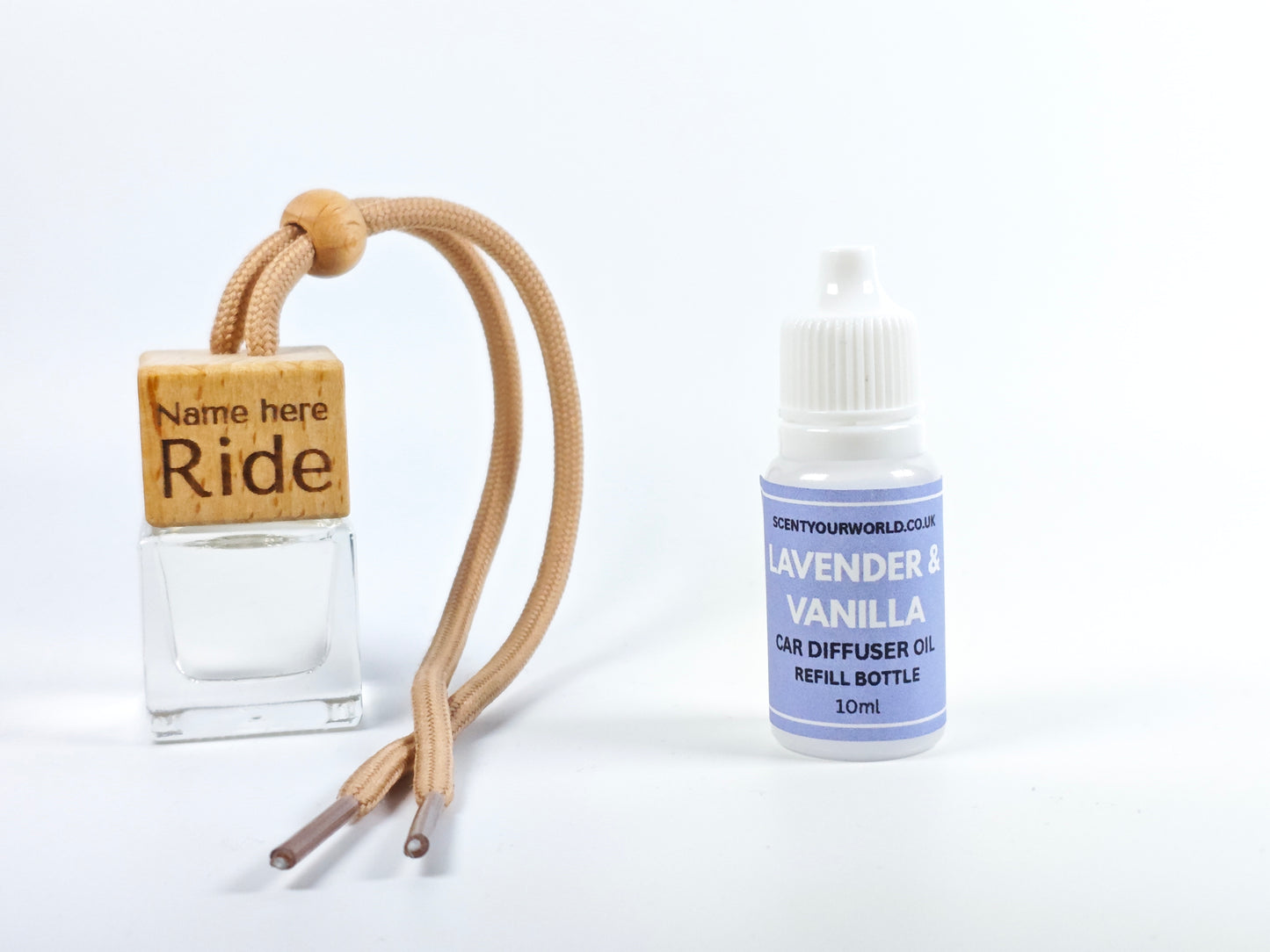 Personalised refillable car diffuser -  Lavender & vanilla