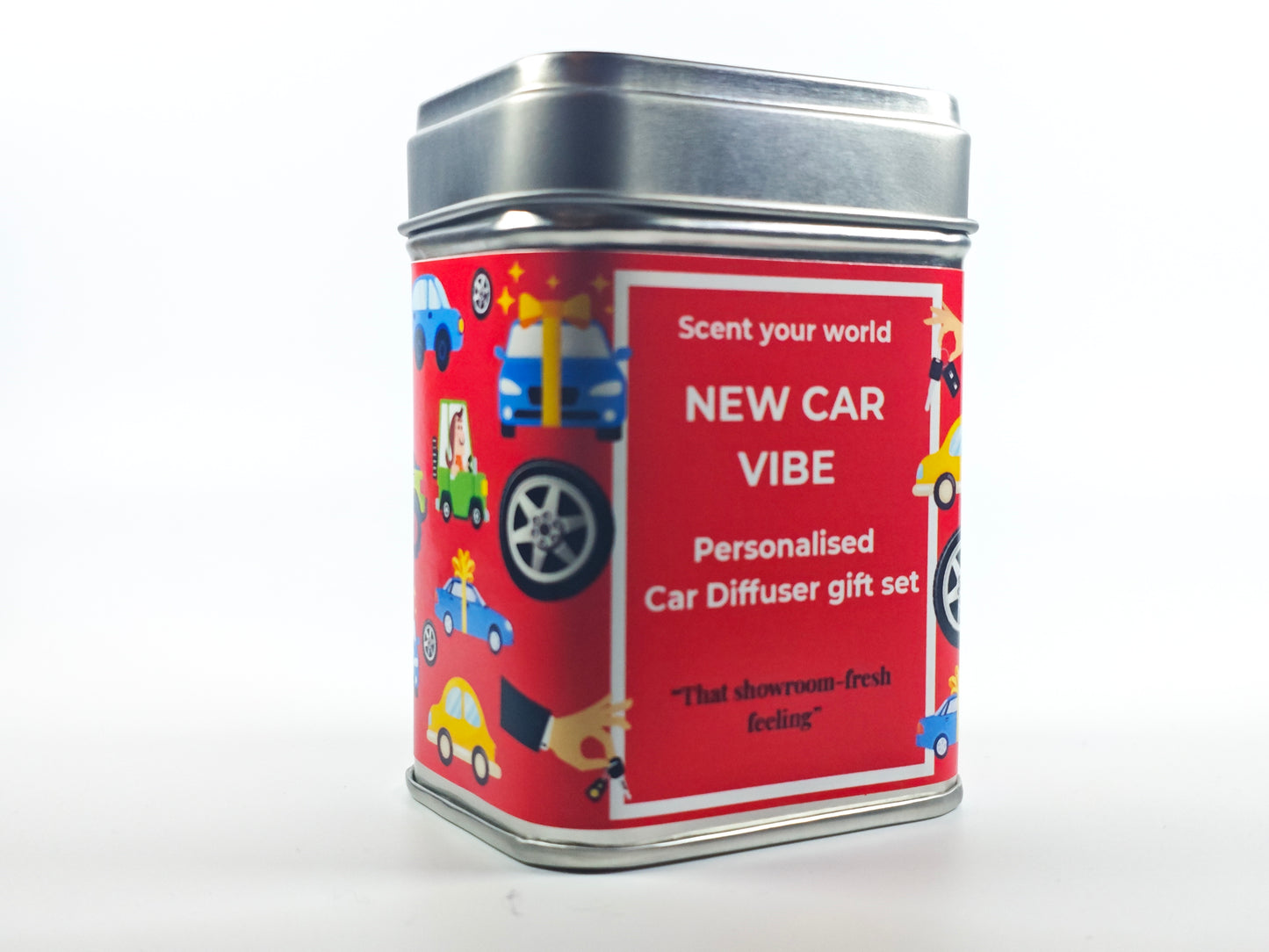 Personalised car diffuser gift set - New car vibe