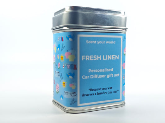Personalised car diffuser gift set - Fresh linen