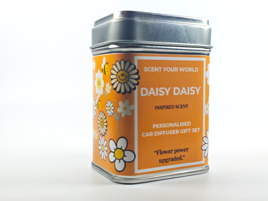 Personalised car diffuser gift set - Daisy daisy - Inspired scent
