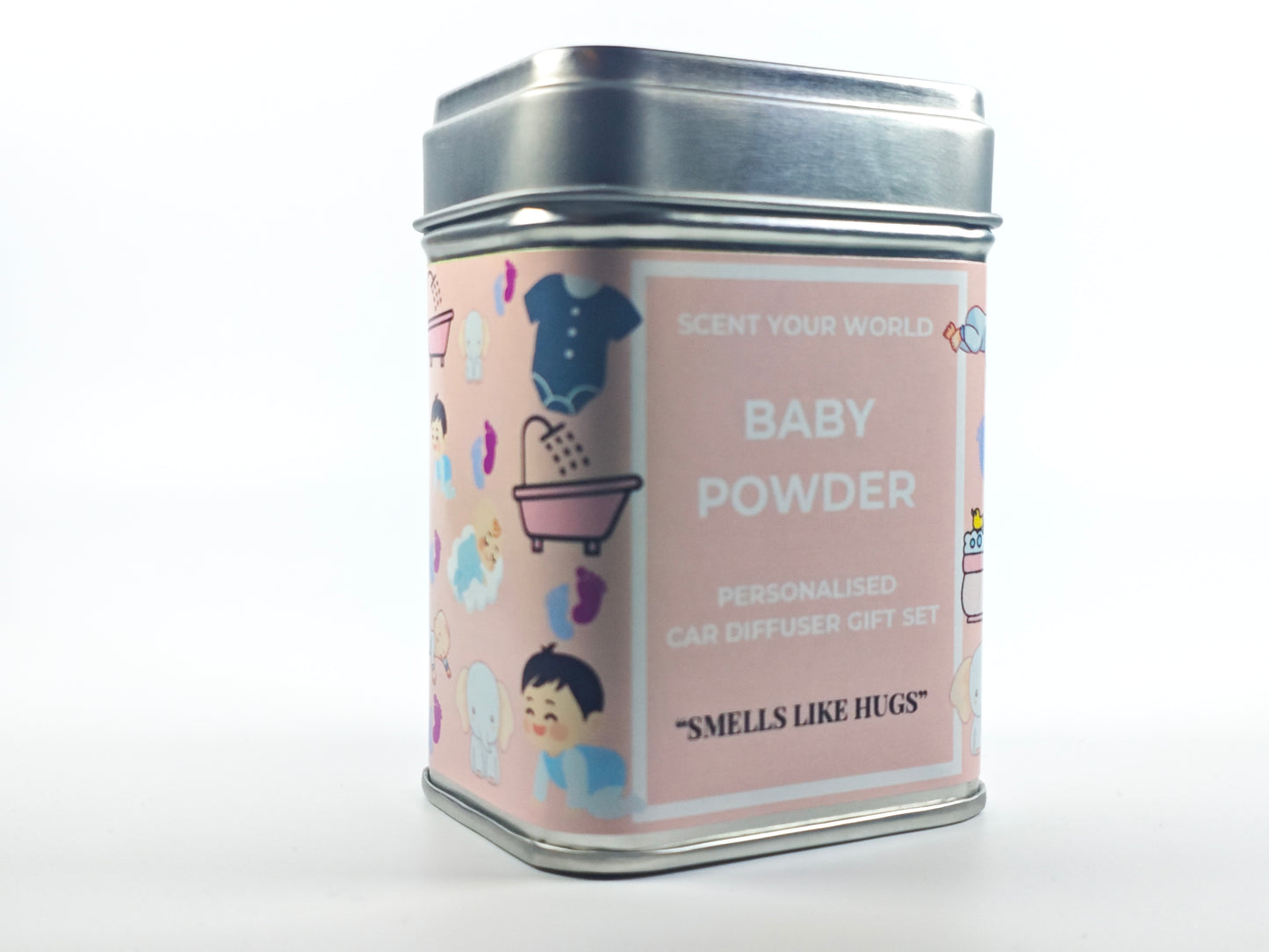 Personalised car diffuser gift set - Baby powder