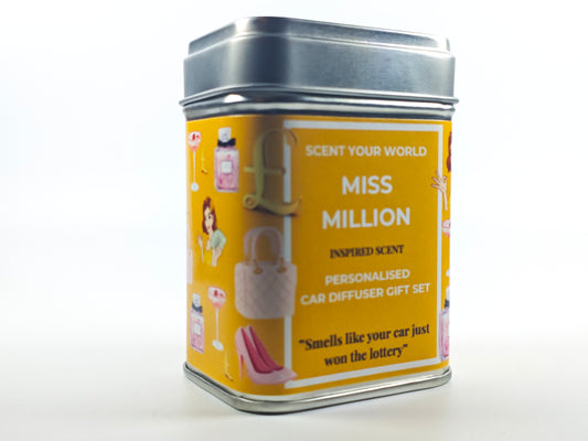 Personalised car diffuser gift set - Miss million - Inspired scent