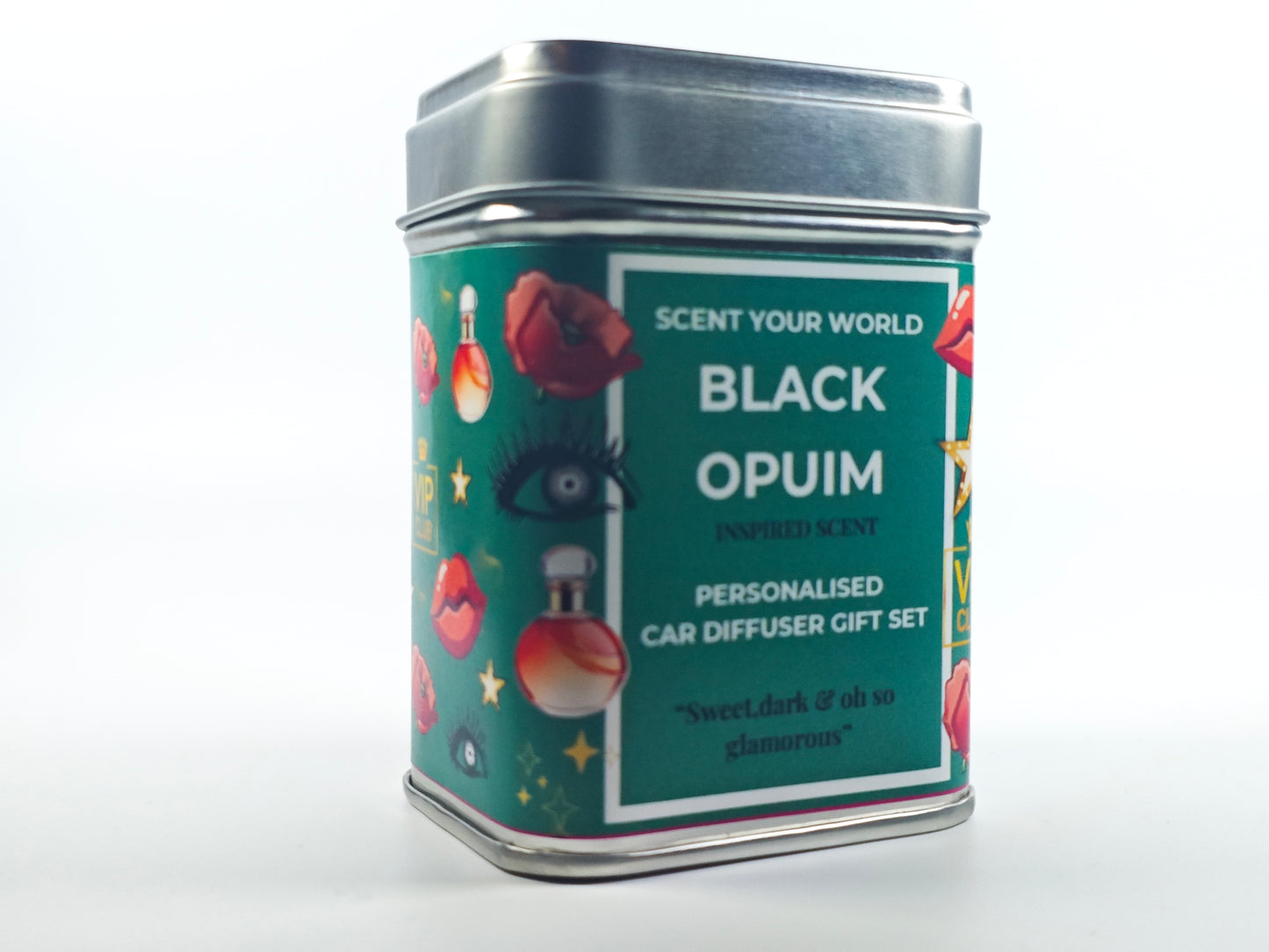 Personalised car diffuser gift set - Black opium - Inspired scent